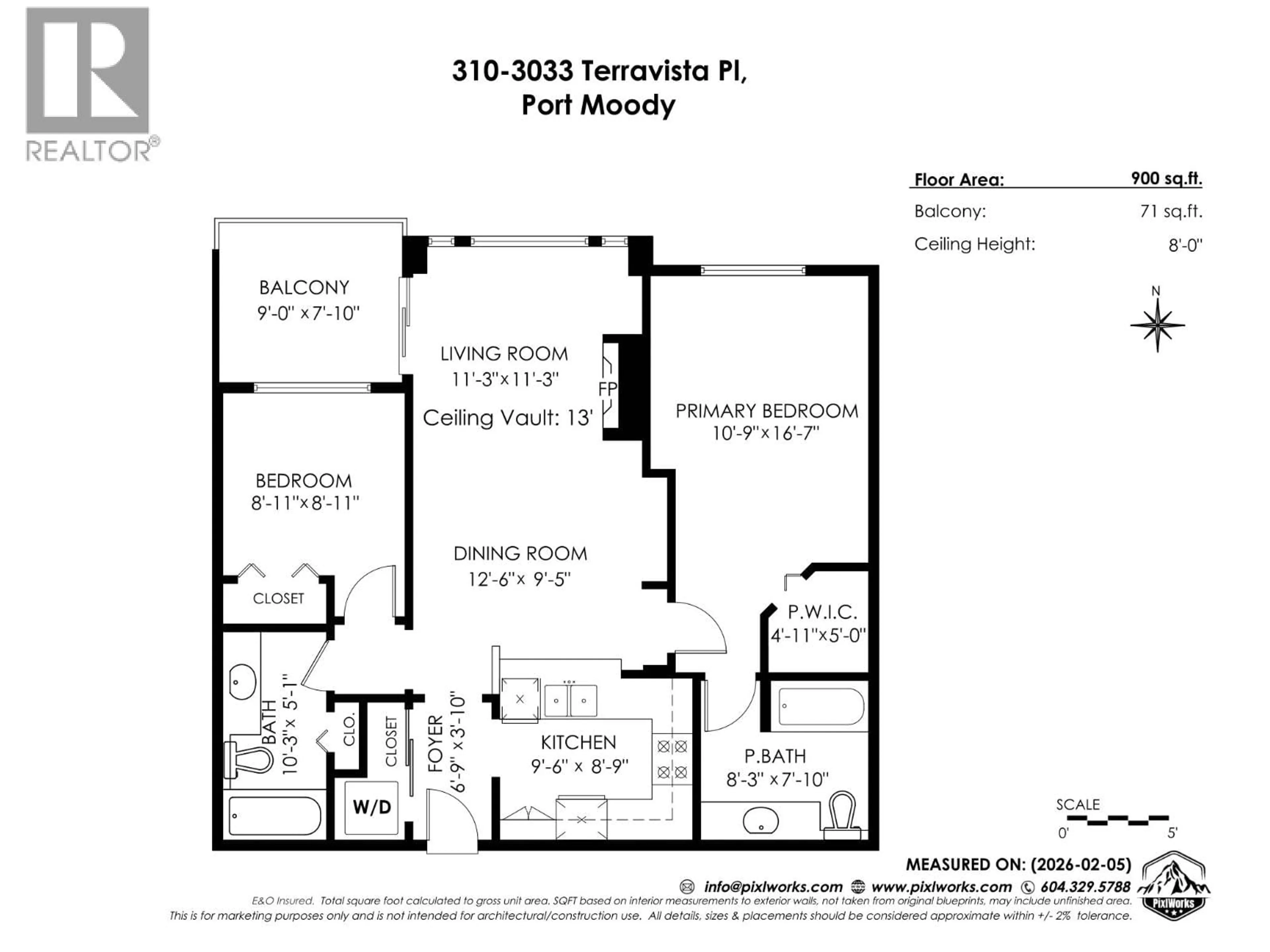 Floor plan for 310 - 3033 TERRAVISTA PLACE, Port Moody British Columbia V3H5A3