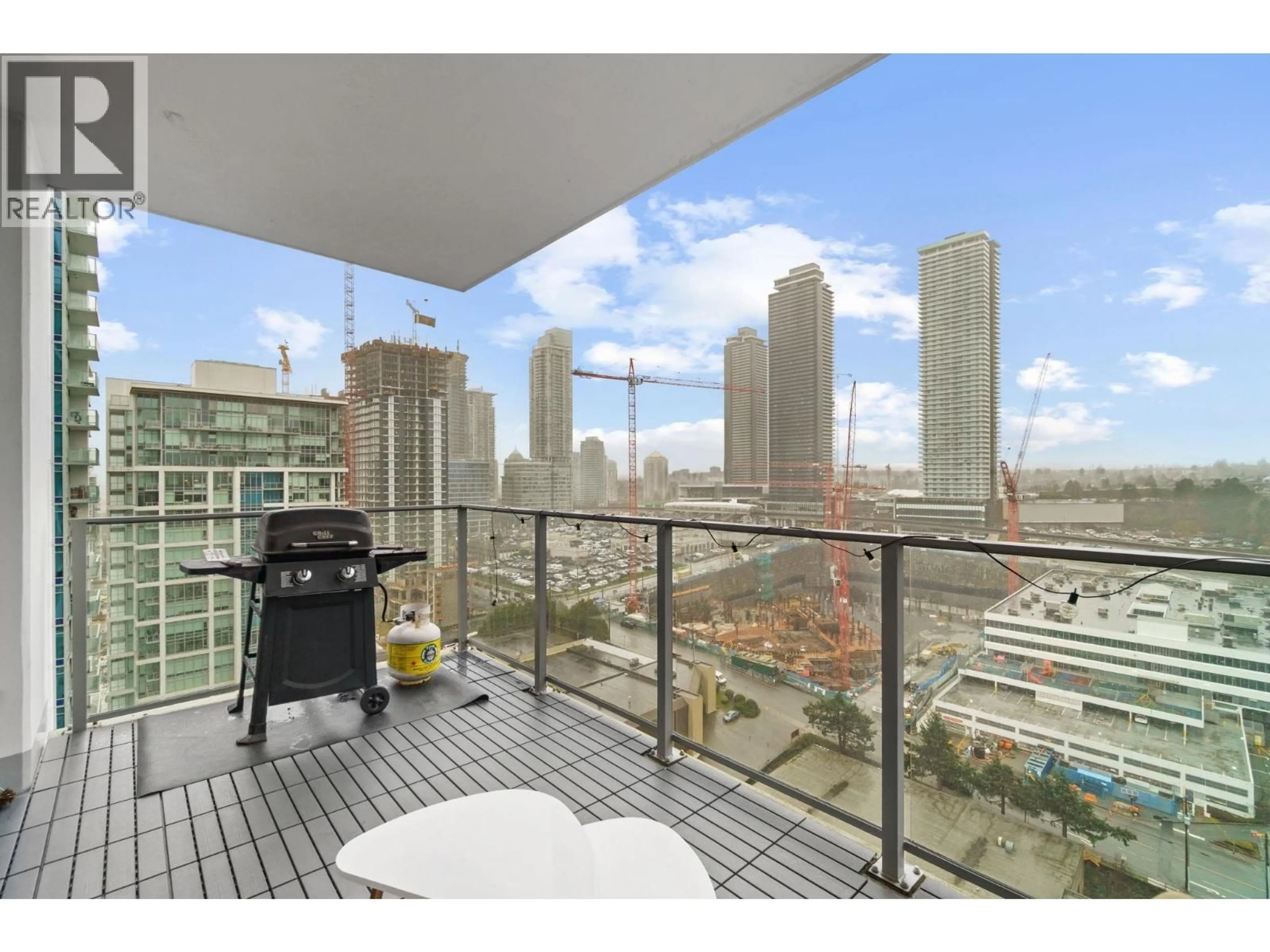 Balcony in the apartment, city buildings view from balcony for 2106 - 2351 BETA AVENUE, Burnaby British Columbia V5C0M2