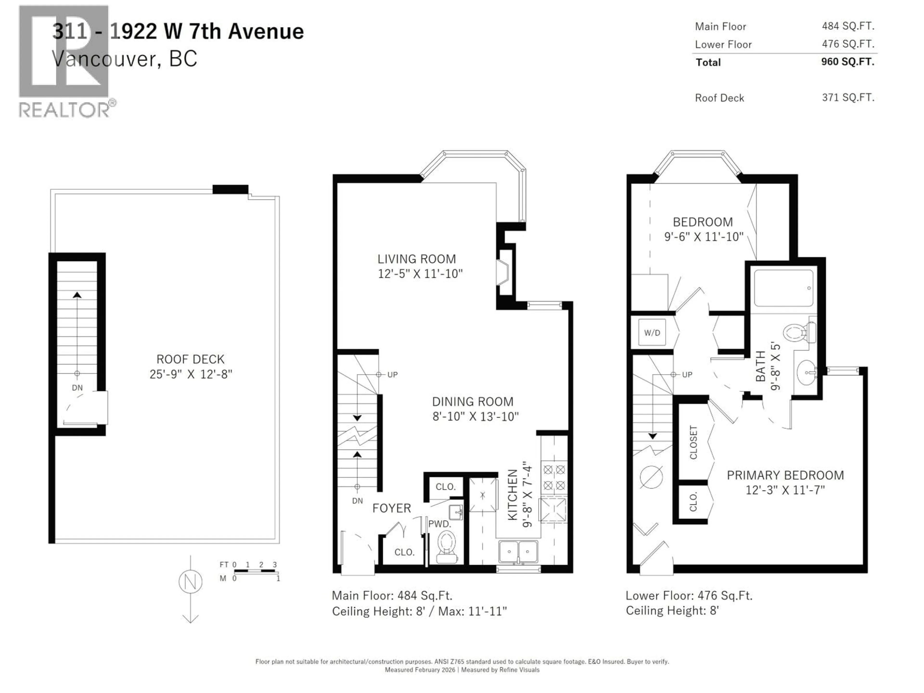 Floor plan for 311 - 1922 7TH AVENUE, Vancouver British Columbia V6J1T1