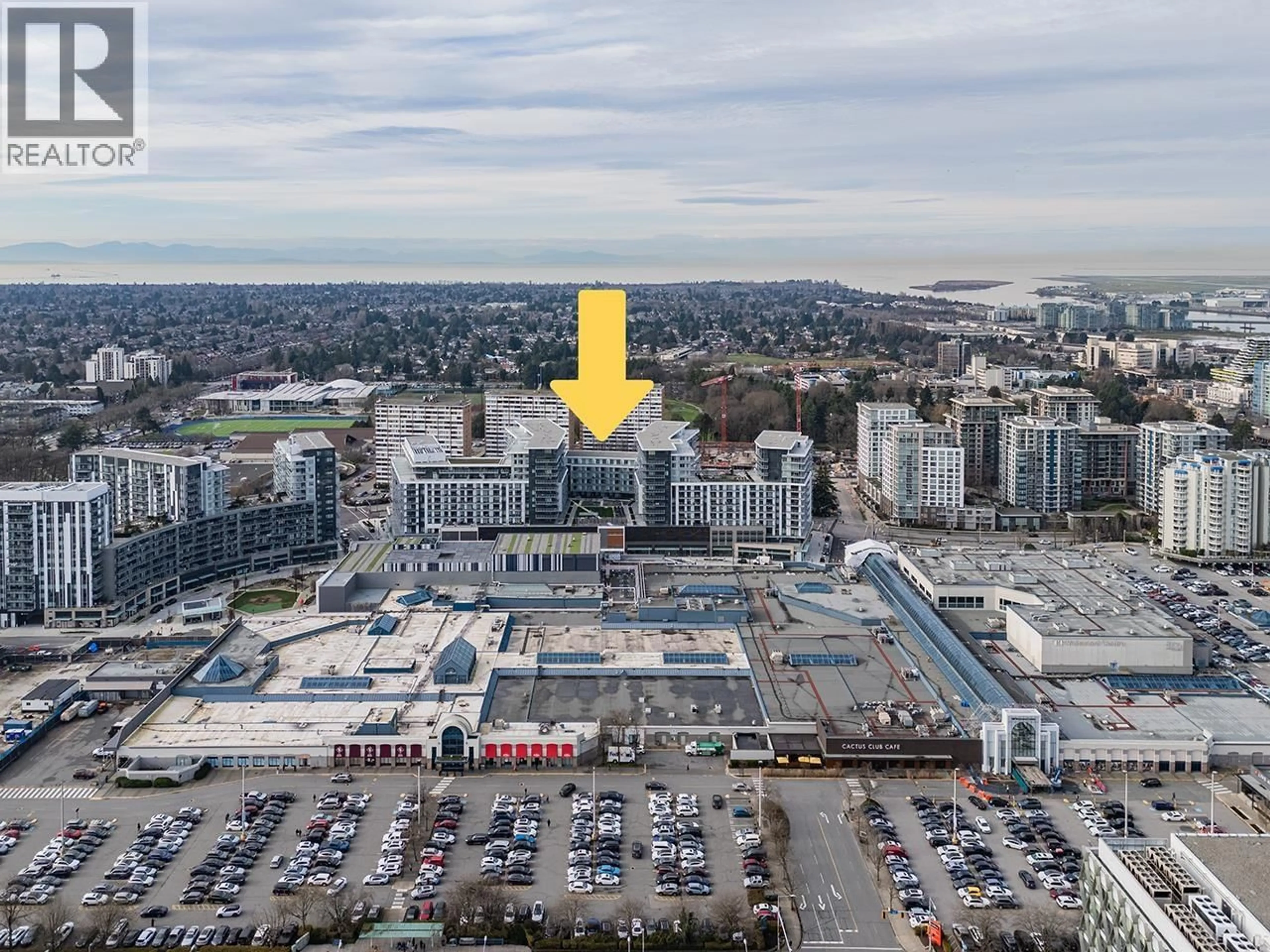A pic from outside/outdoor area/front of a property/back of a property/a pic from drone, city buildings view from balcony for 828 - 6300 MINORU BOULEVARD, Richmond British Columbia V6Y0N1