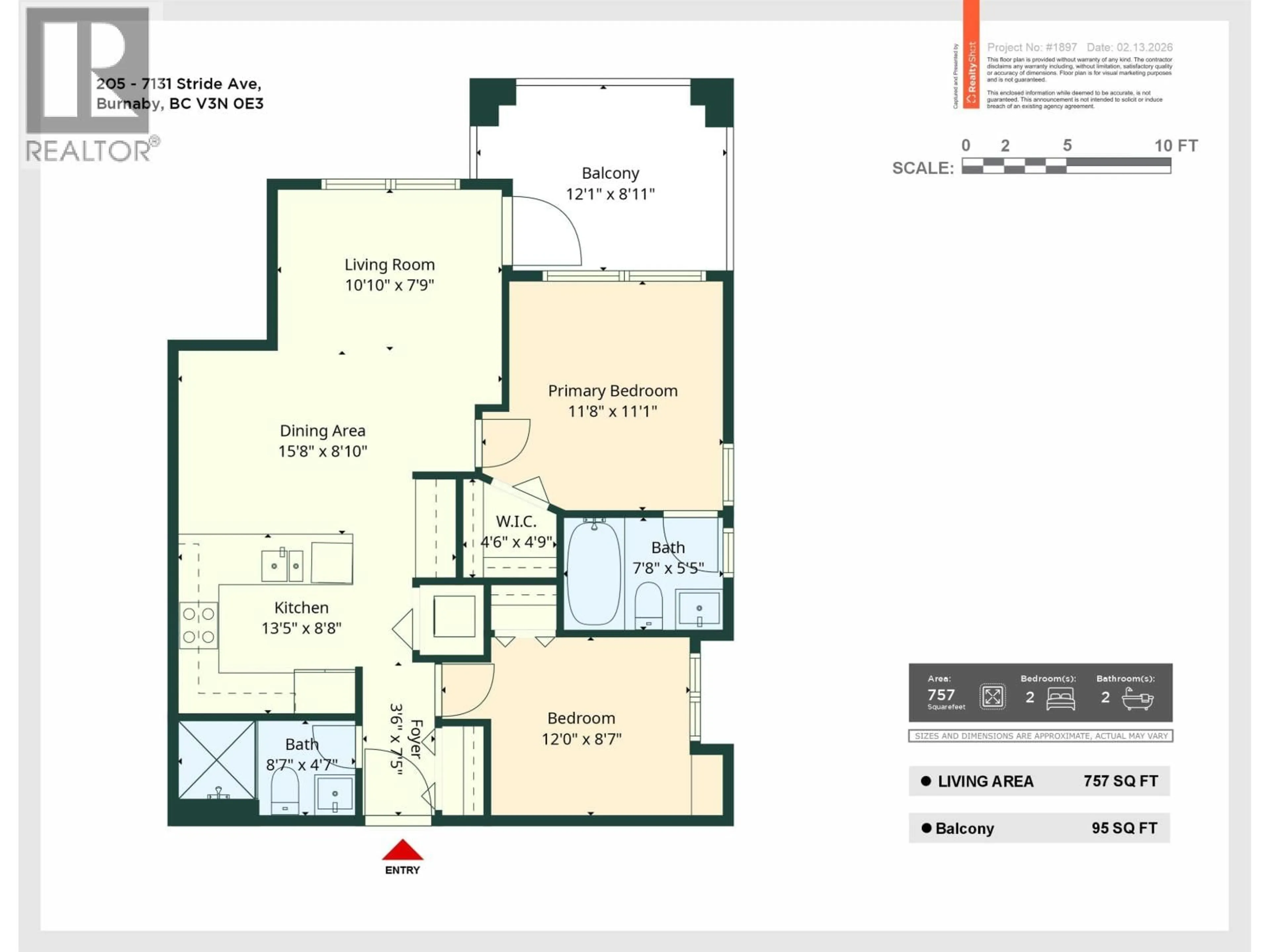 Floor plan for 205 - 7131 STRIDE AVENUE, Burnaby British Columbia V3N0E3