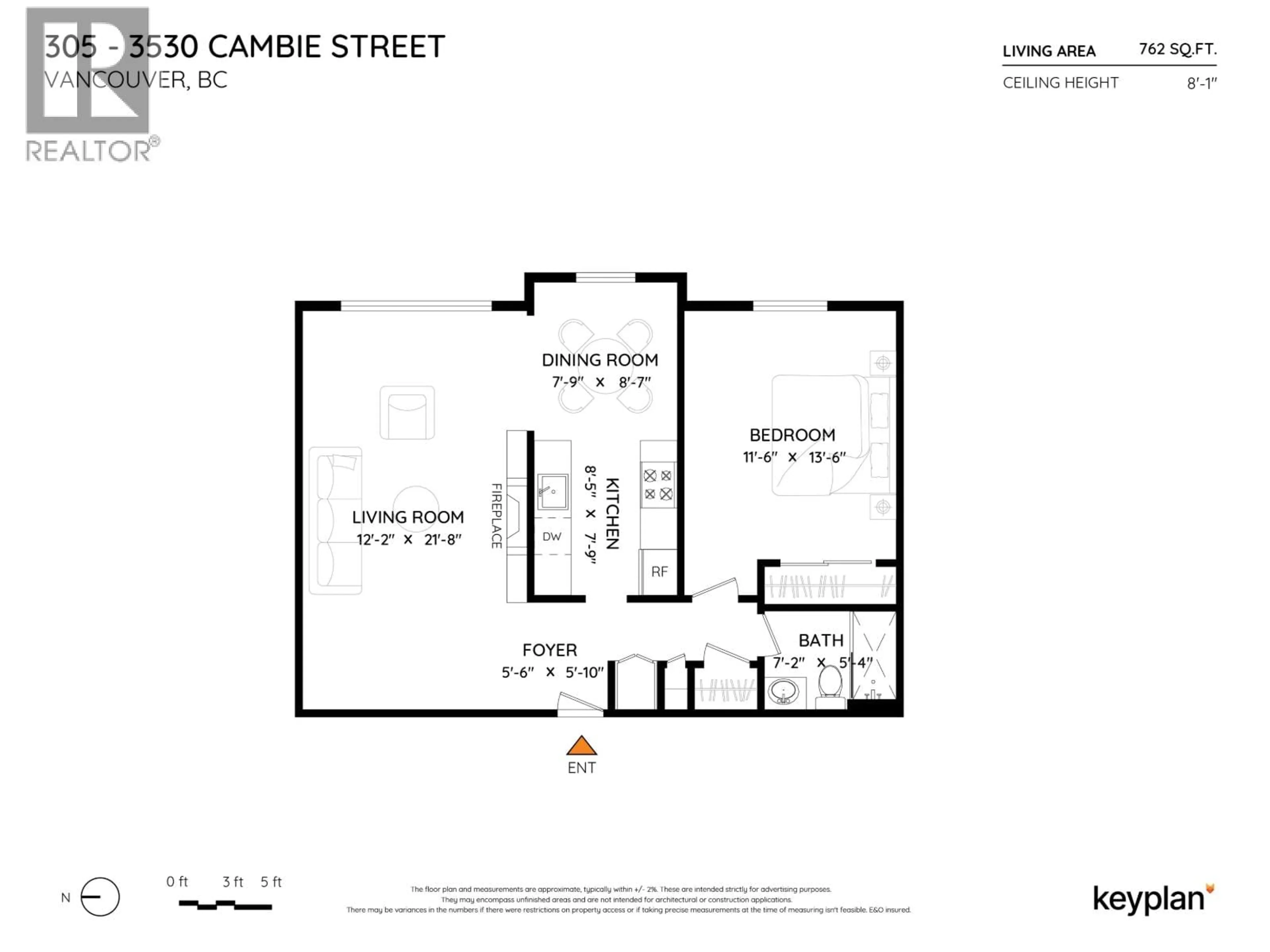 Floor plan for 305 - 3530 CAMBIE STREET, Vancouver British Columbia V5Z2X1