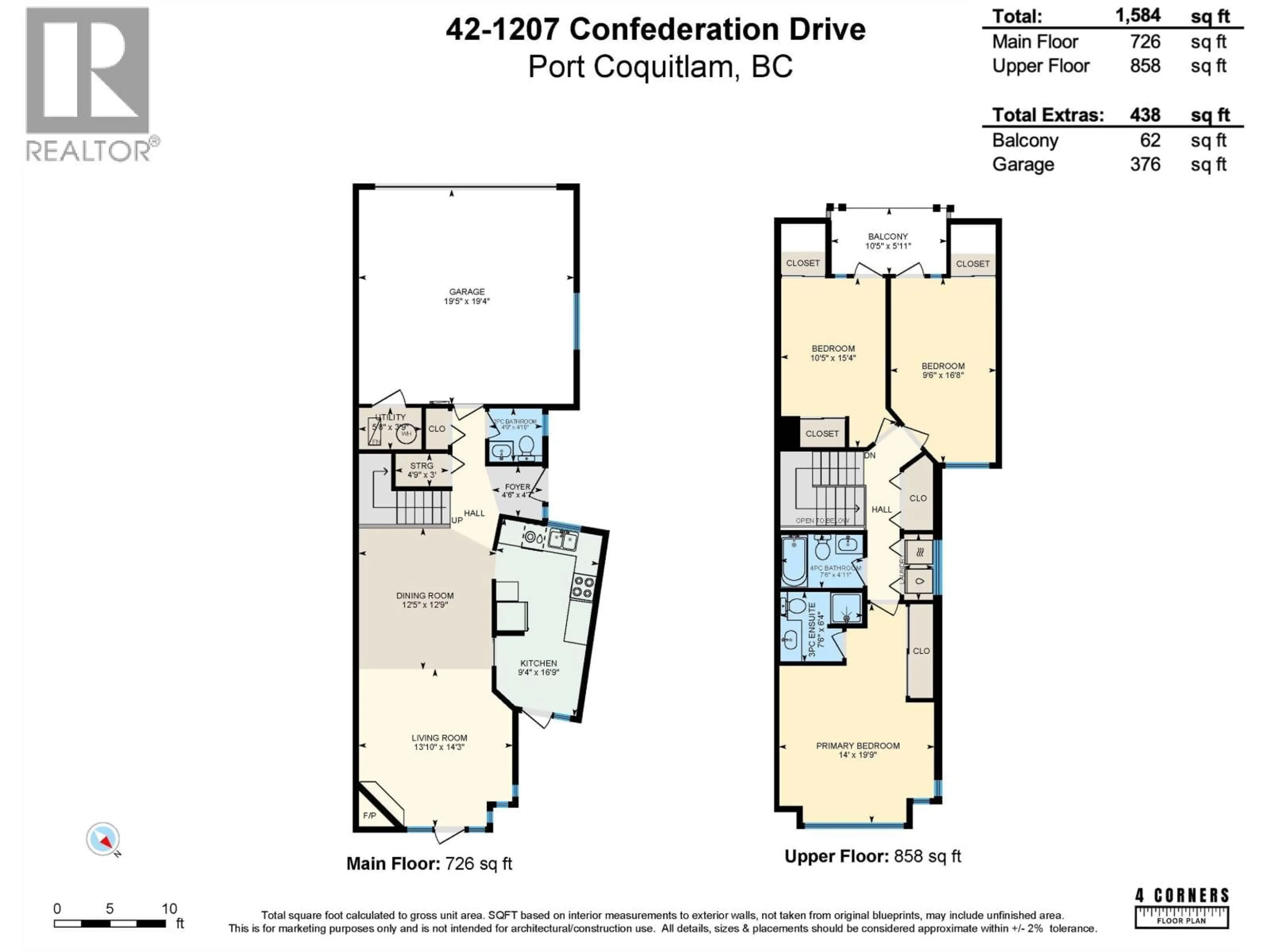 Floor plan for 42 - 1207 CONFEDERATION DRIVE, Port Coquitlam British Columbia V3C6B8