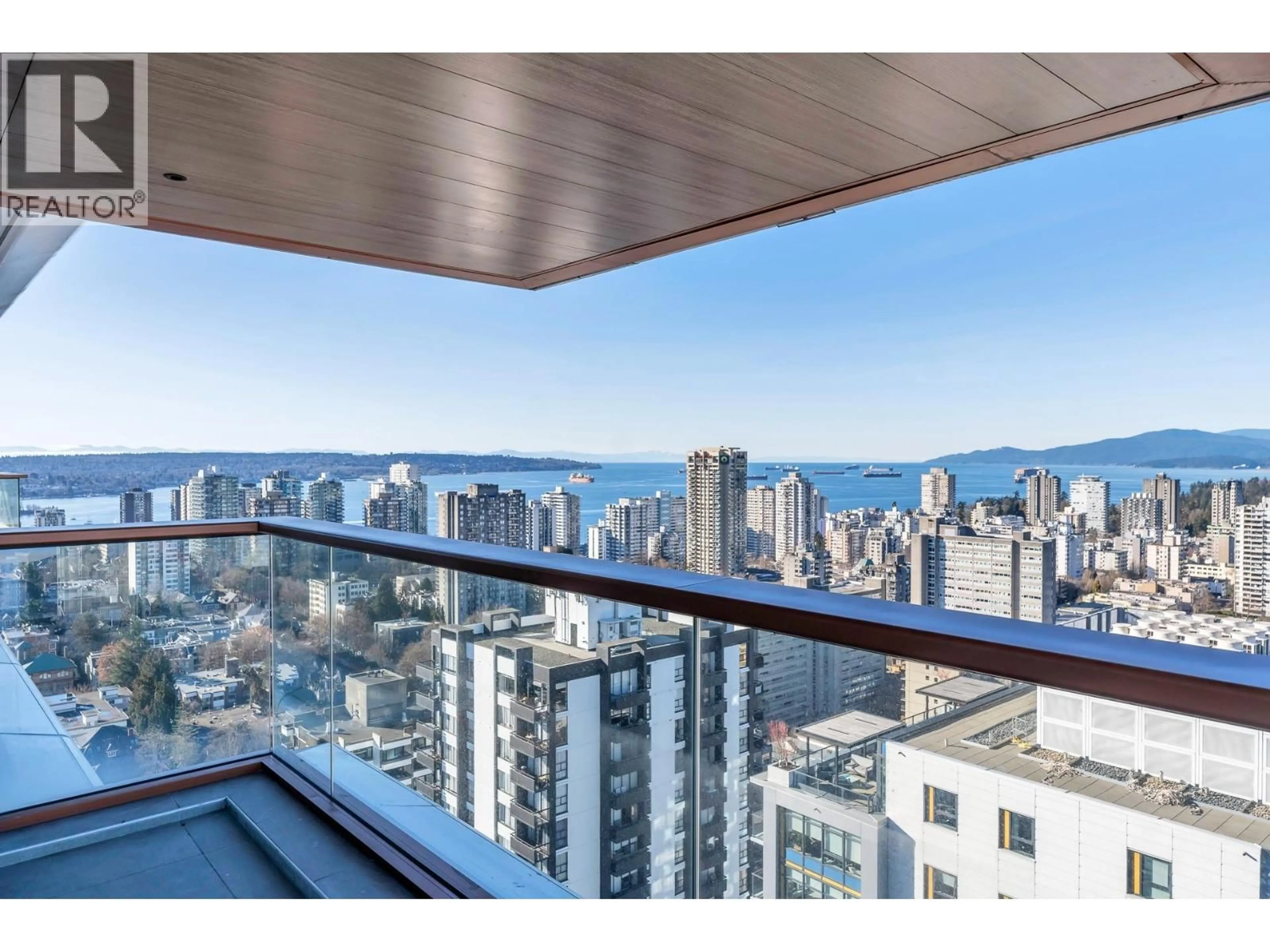 Balcony in the apartment, city buildings view from balcony for 2402 - 1482 ROBSON STREET, Vancouver British Columbia V6G0E4