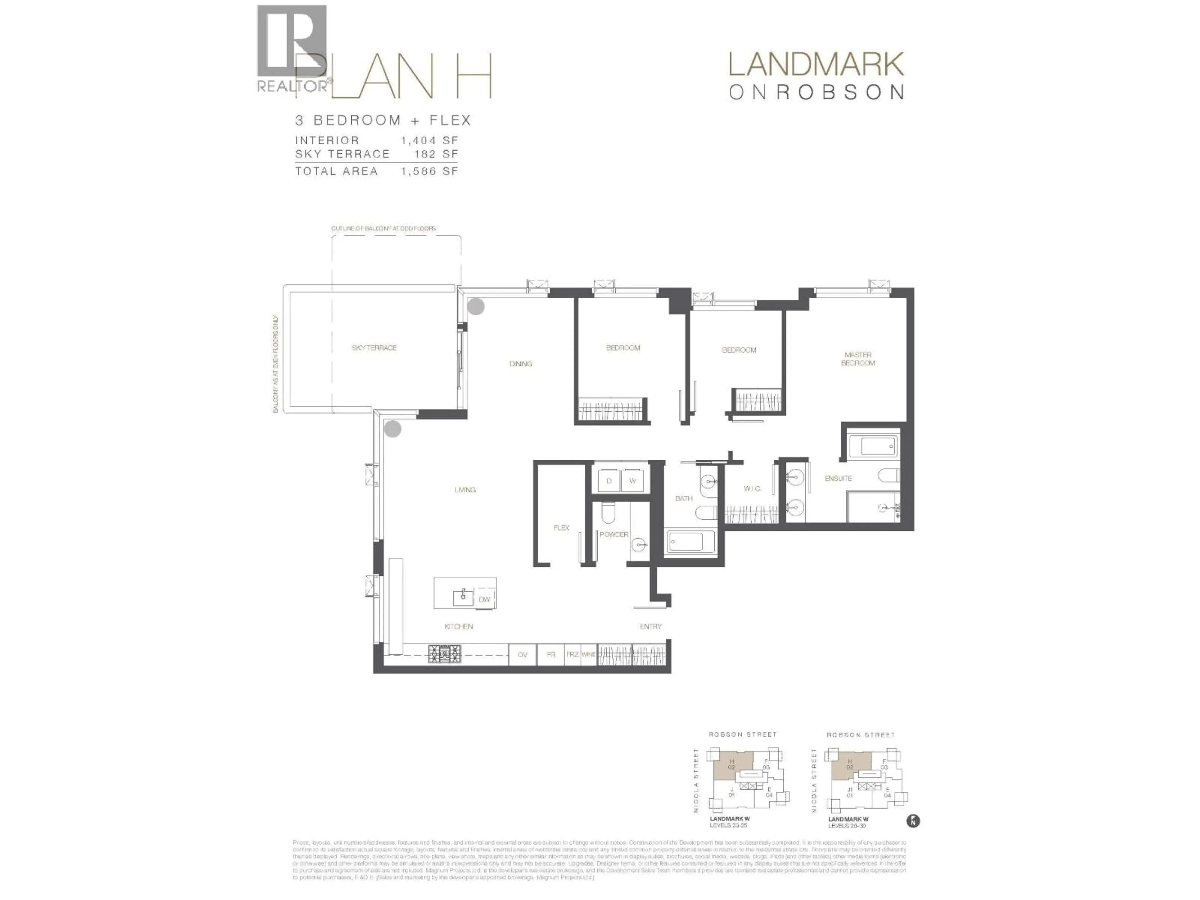 Floor plan for 2402 - 1482 ROBSON STREET, Vancouver British Columbia V6G0E4