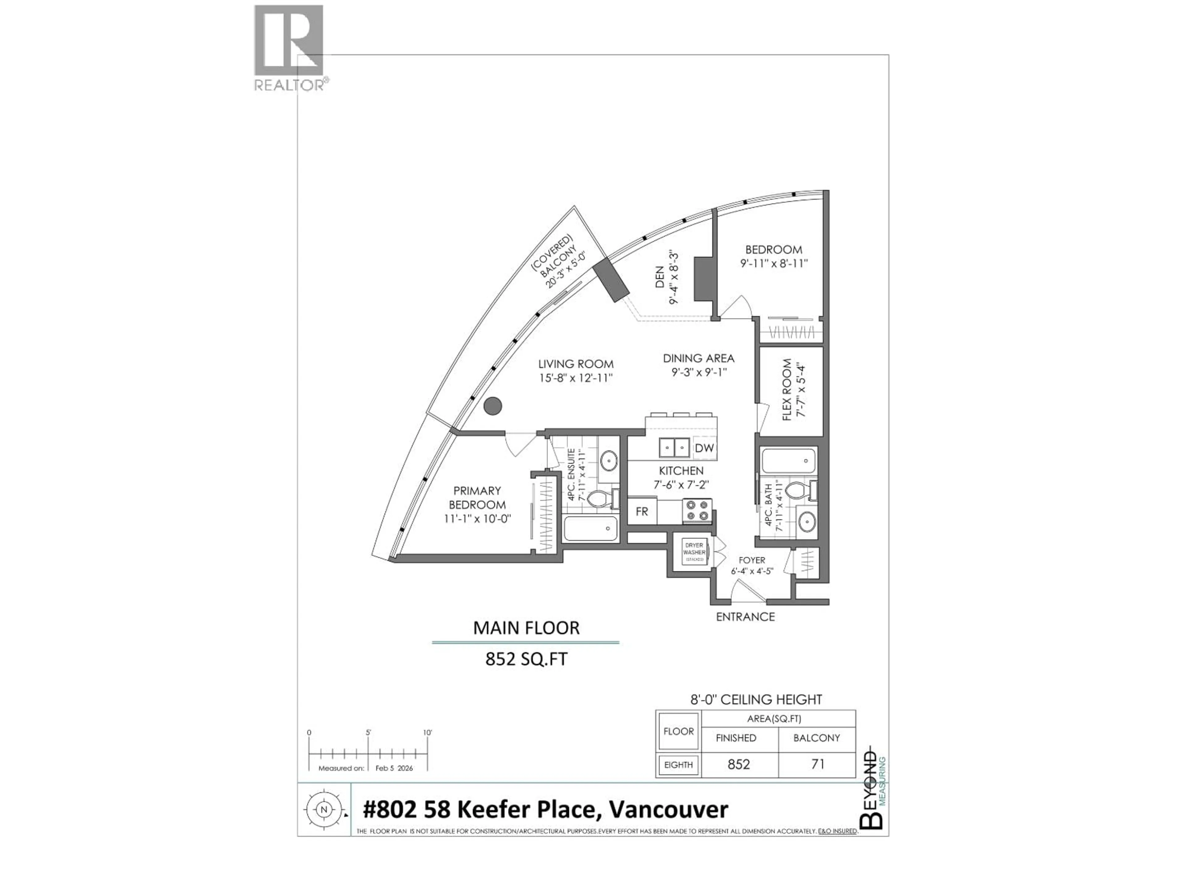 Floor plan for 802 - 58 KEEFER PLACE, Vancouver British Columbia V6B0B8