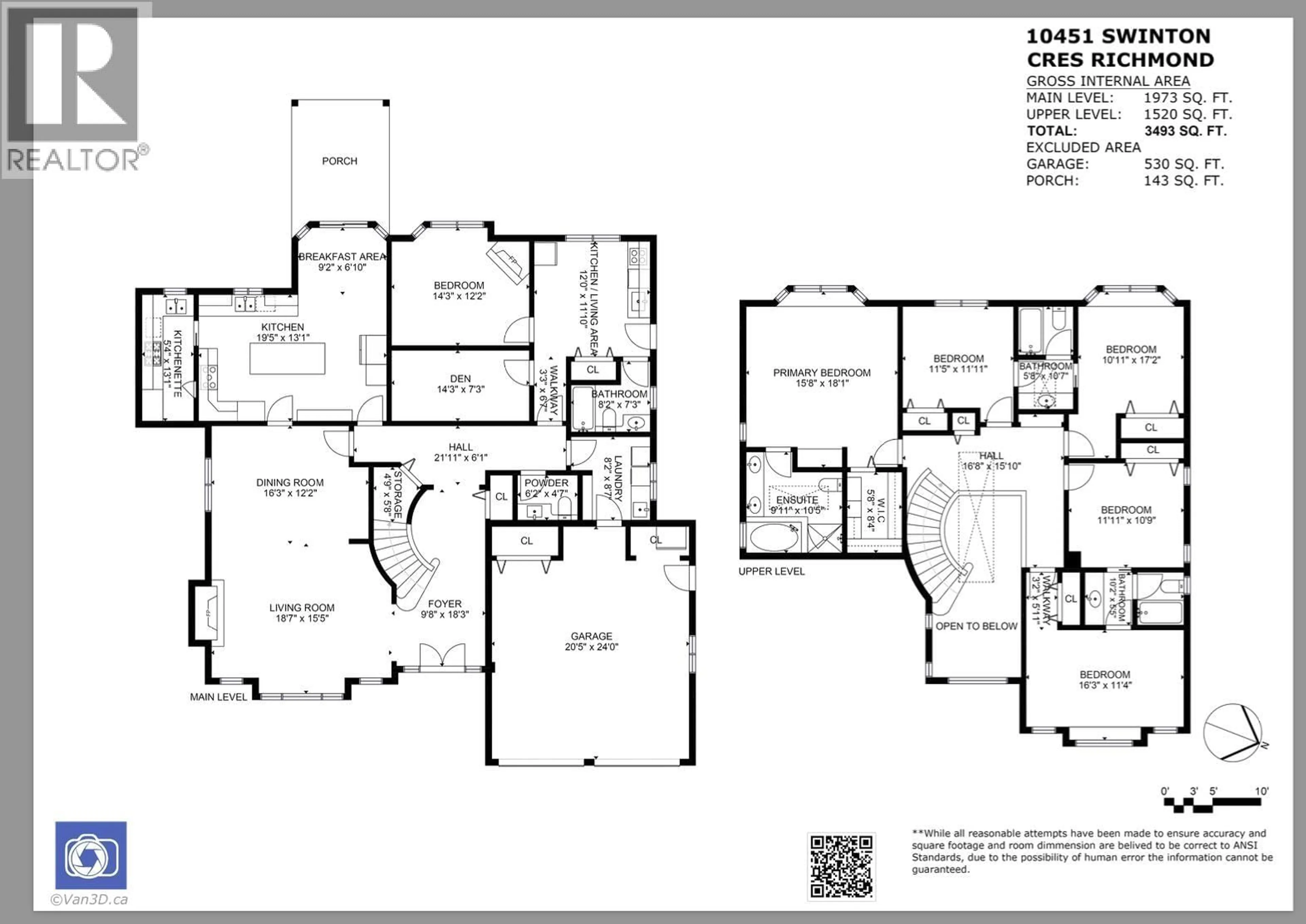 Floor plan for 10451 SWINTON CRESCENT, Richmond British Columbia V7A3S5