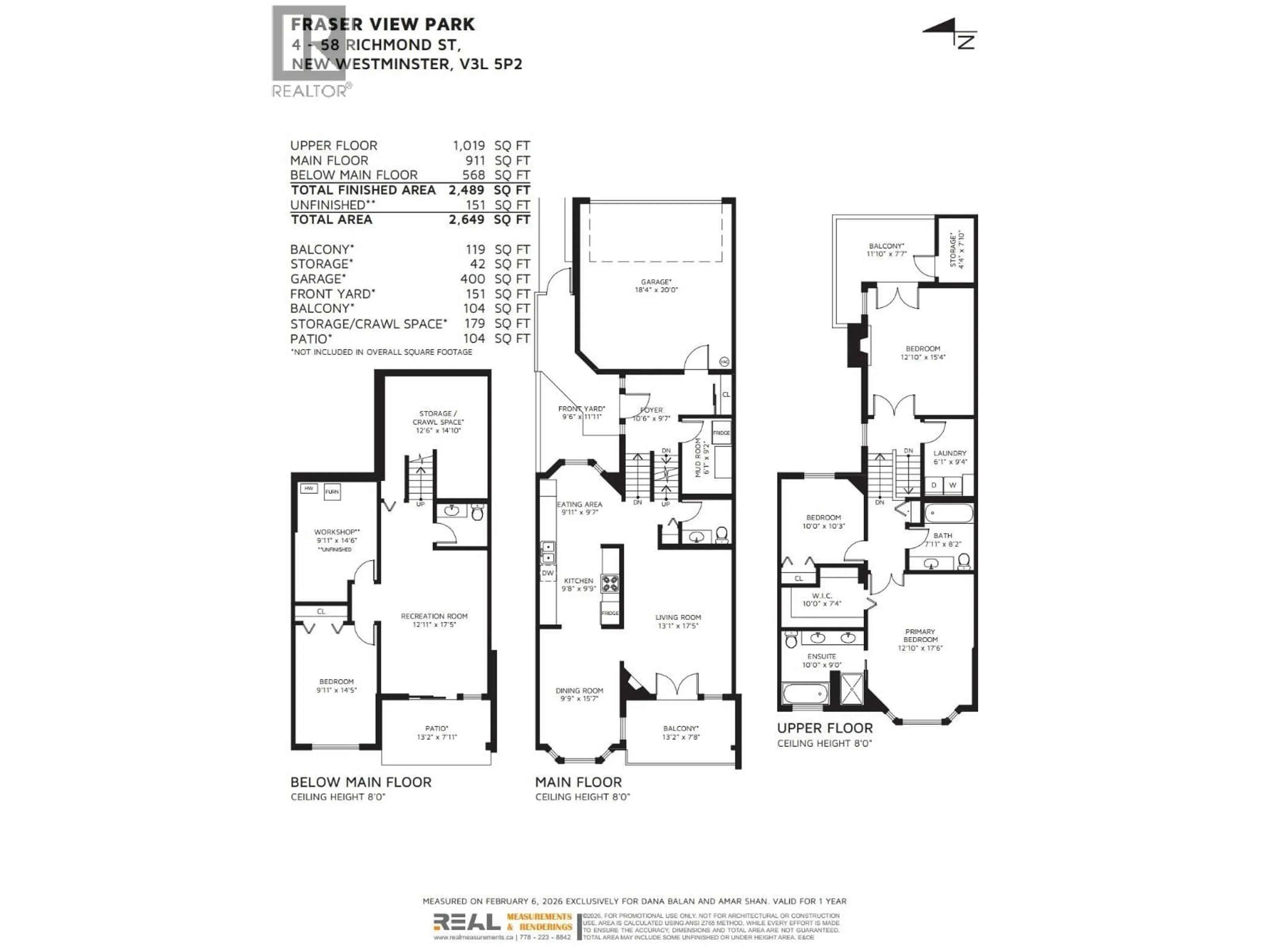 Floor plan for 4 - 58 RICHMOND STREET, New Westminster British Columbia V3L5P2