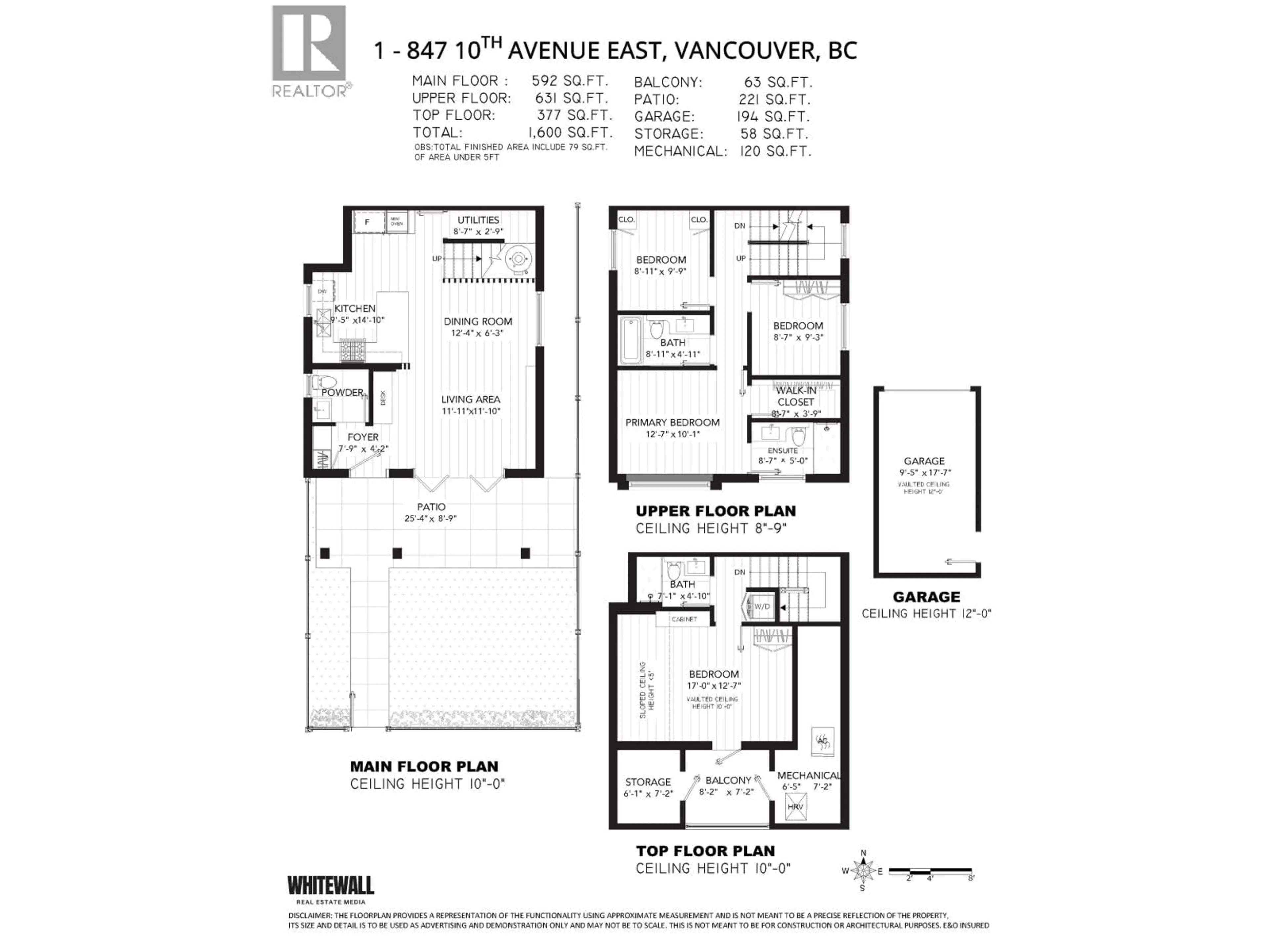 Floor plan for 1 - 847 10 AVENUE, Vancouver British Columbia V5T2A9