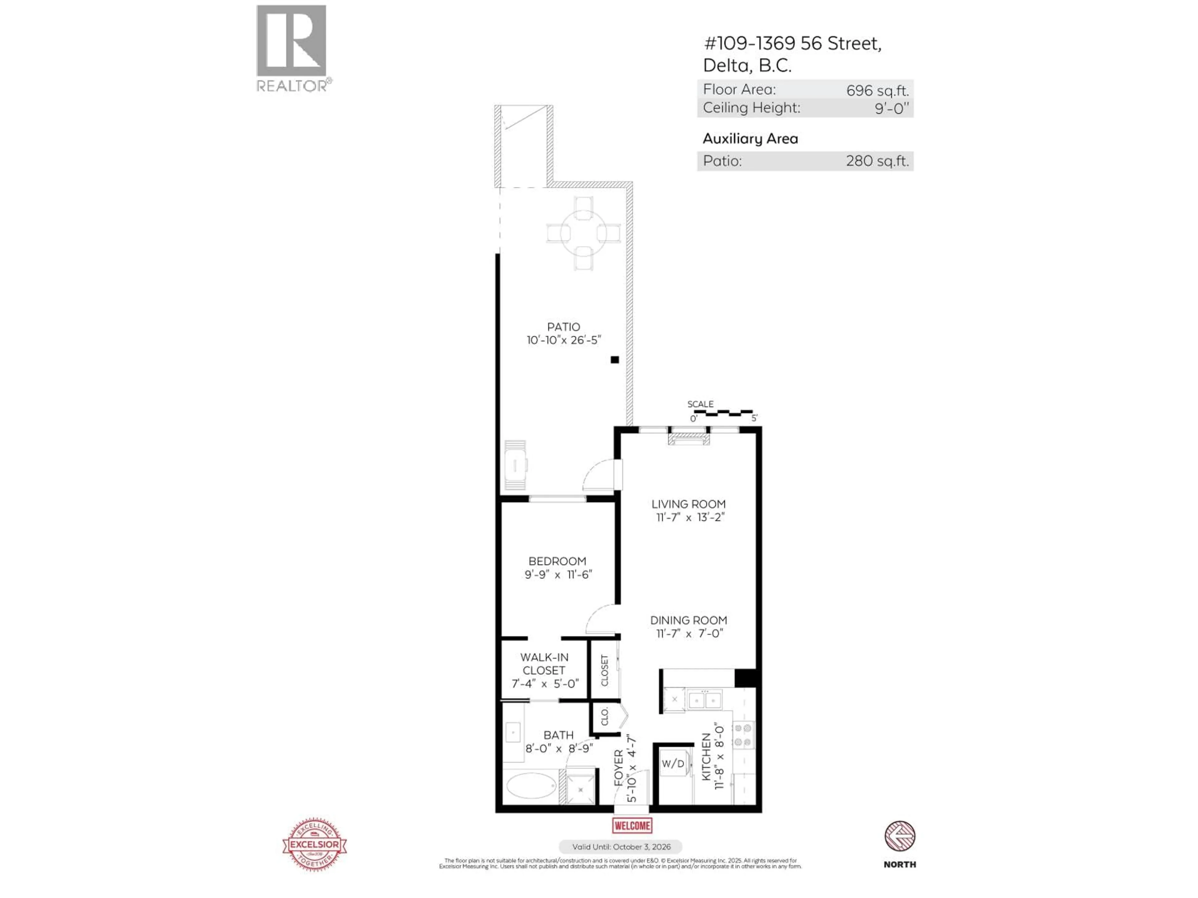 Floor plan for 109 - 1369 56 STREET, Tsawwassen British Columbia V4L2A6