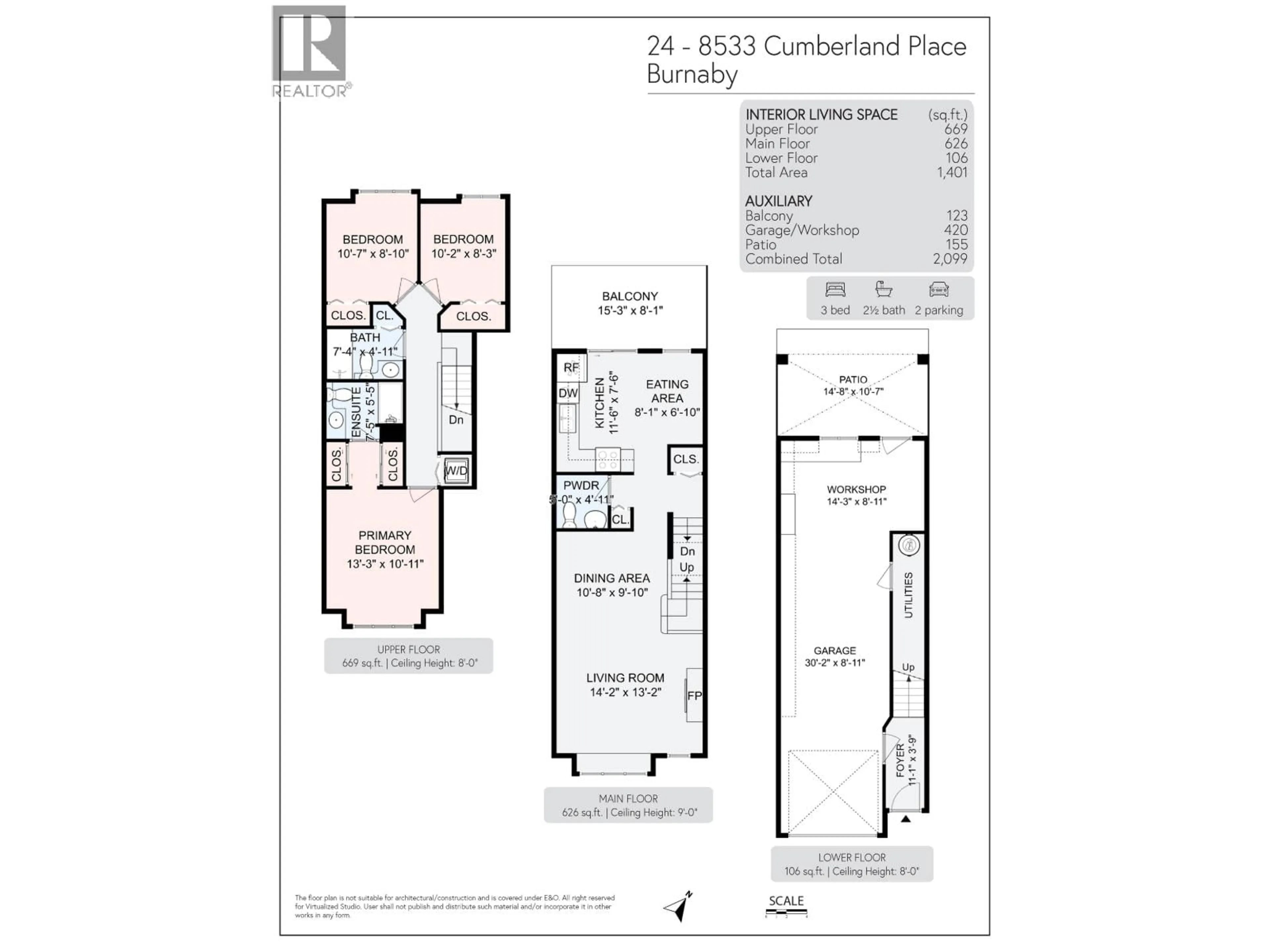 Floor plan for 24 - 8533 CUMBERLAND PLACE, Burnaby British Columbia V3N5C1