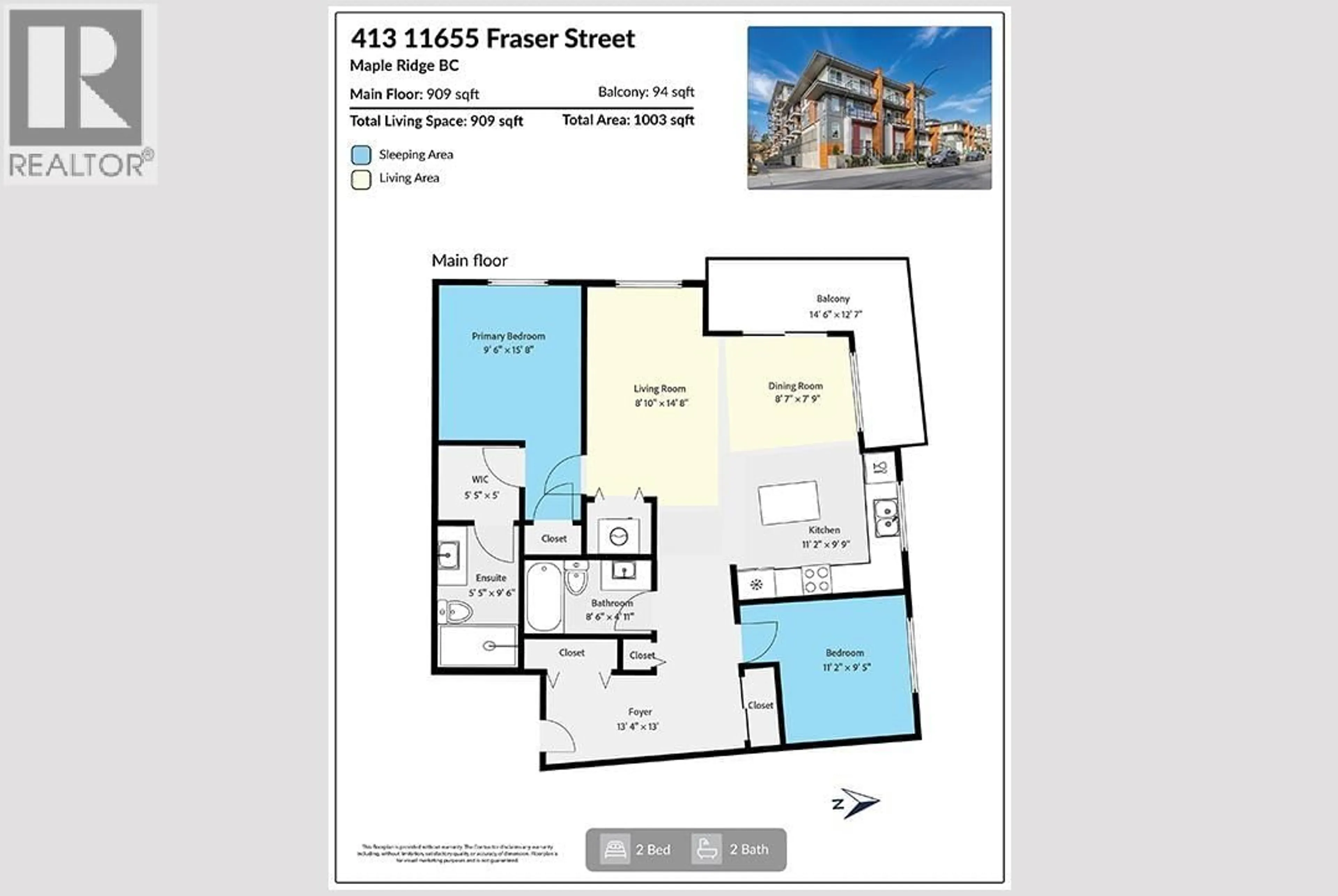Floor plan for 413 - 11655 FRASER STREET, Maple Ridge British Columbia V2X6W9
