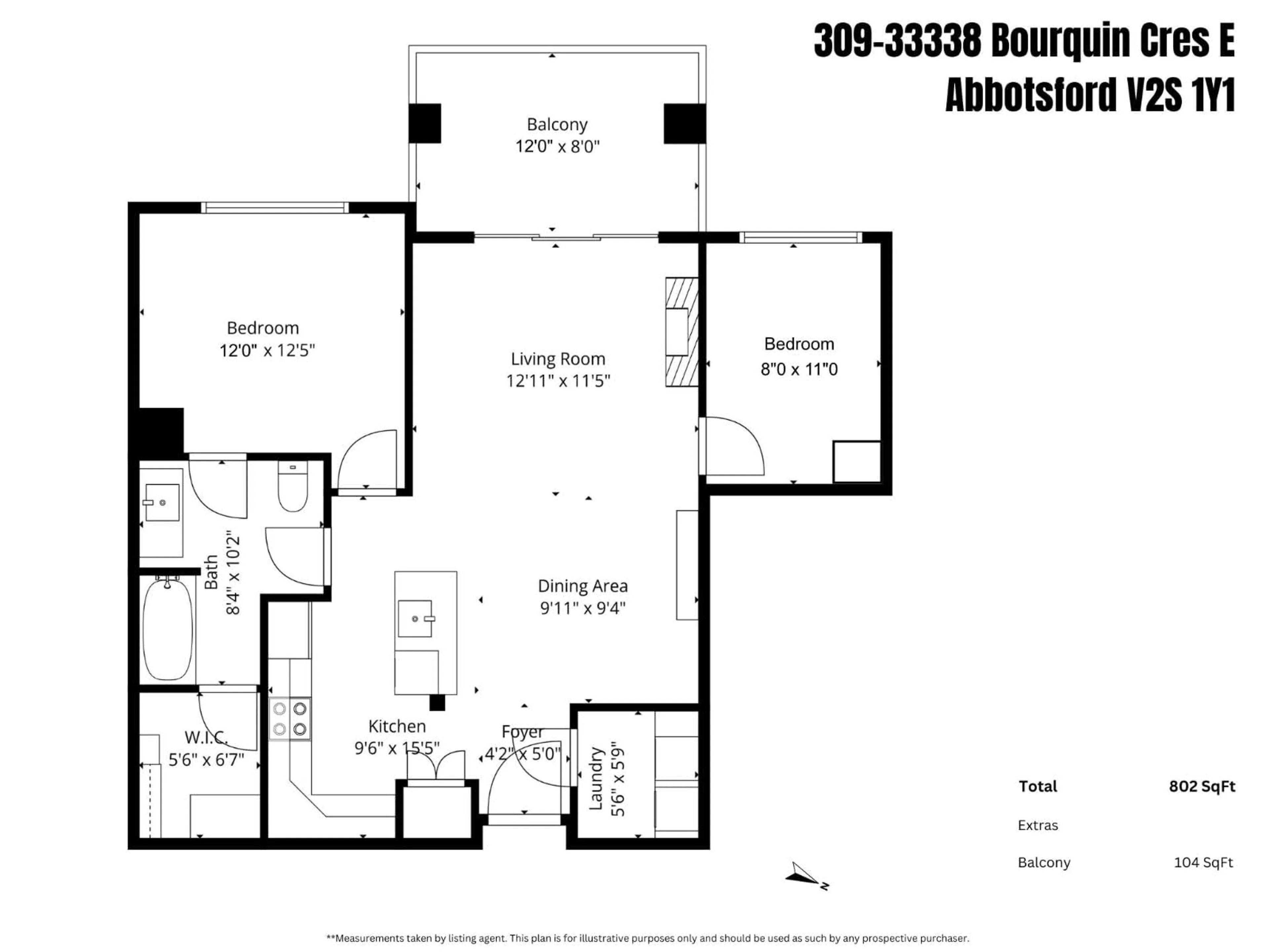 Floor plan for 309 - 33338 BOURQUIN CRESCENT EAST, Abbotsford British Columbia V2S1Y1