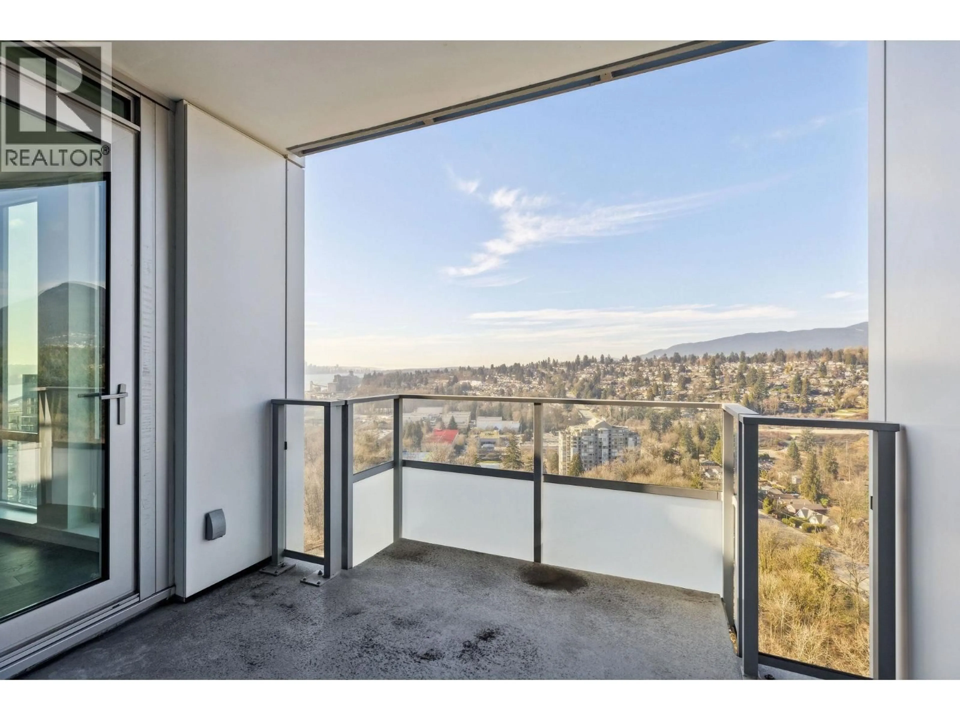 Balcony in the apartment, city buildings view from balcony for 3006 - 1500 FERN STREET, North Vancouver British Columbia V7J0E6