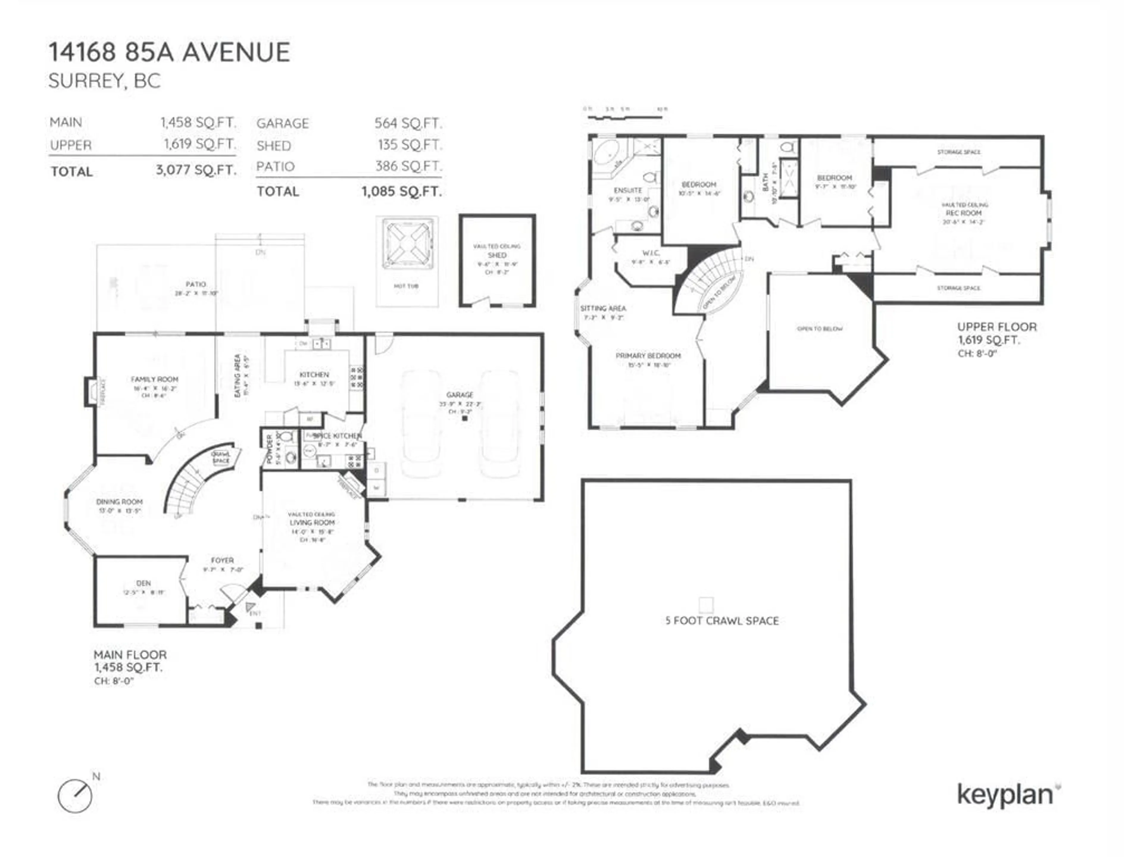 Floor plan for 14168 85A AVENUE, Surrey British Columbia V3W2T4