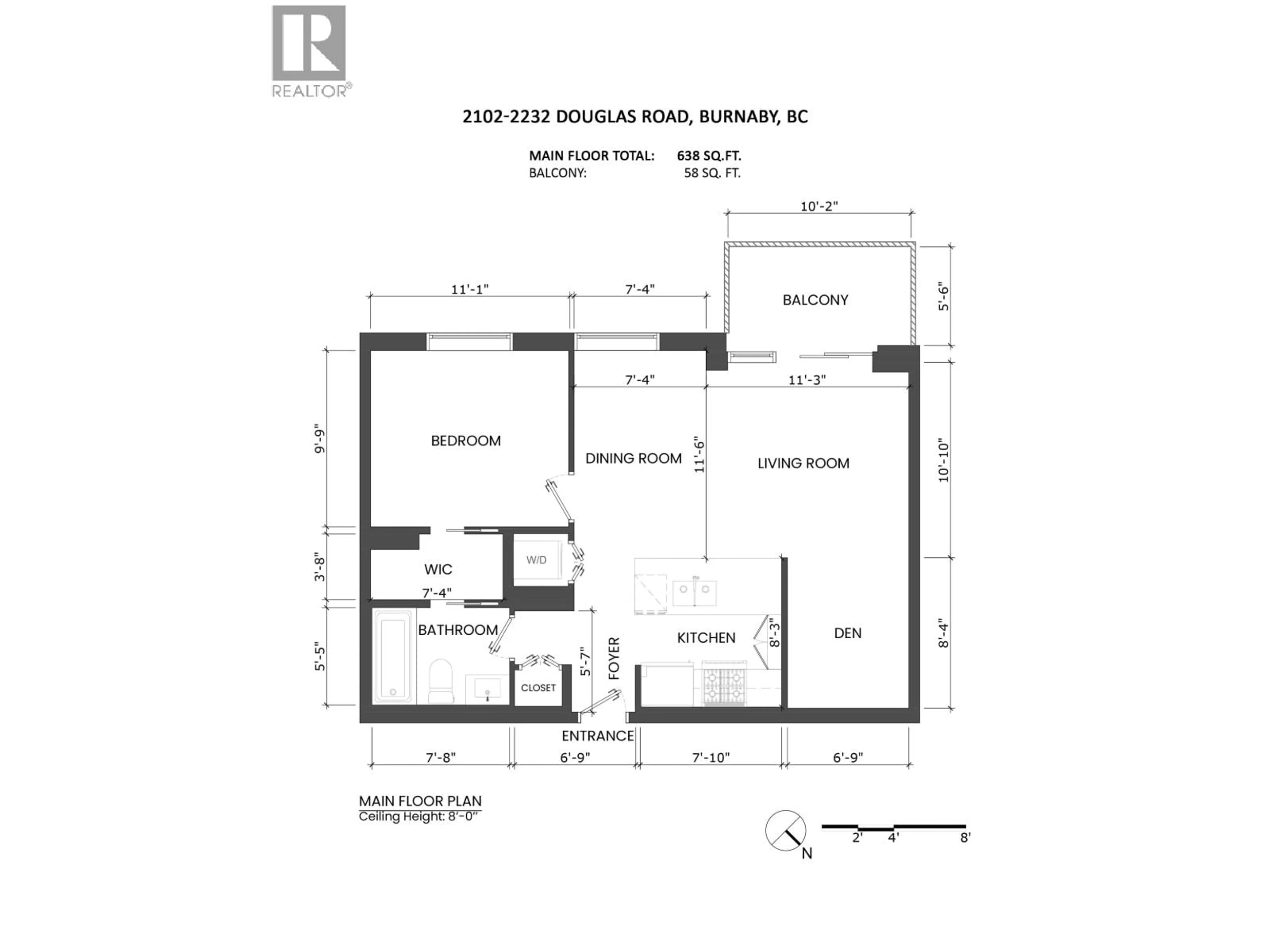 Floor plan for 2102 - 2232 DOUGLAS ROAD, Burnaby British Columbia V5C0G9