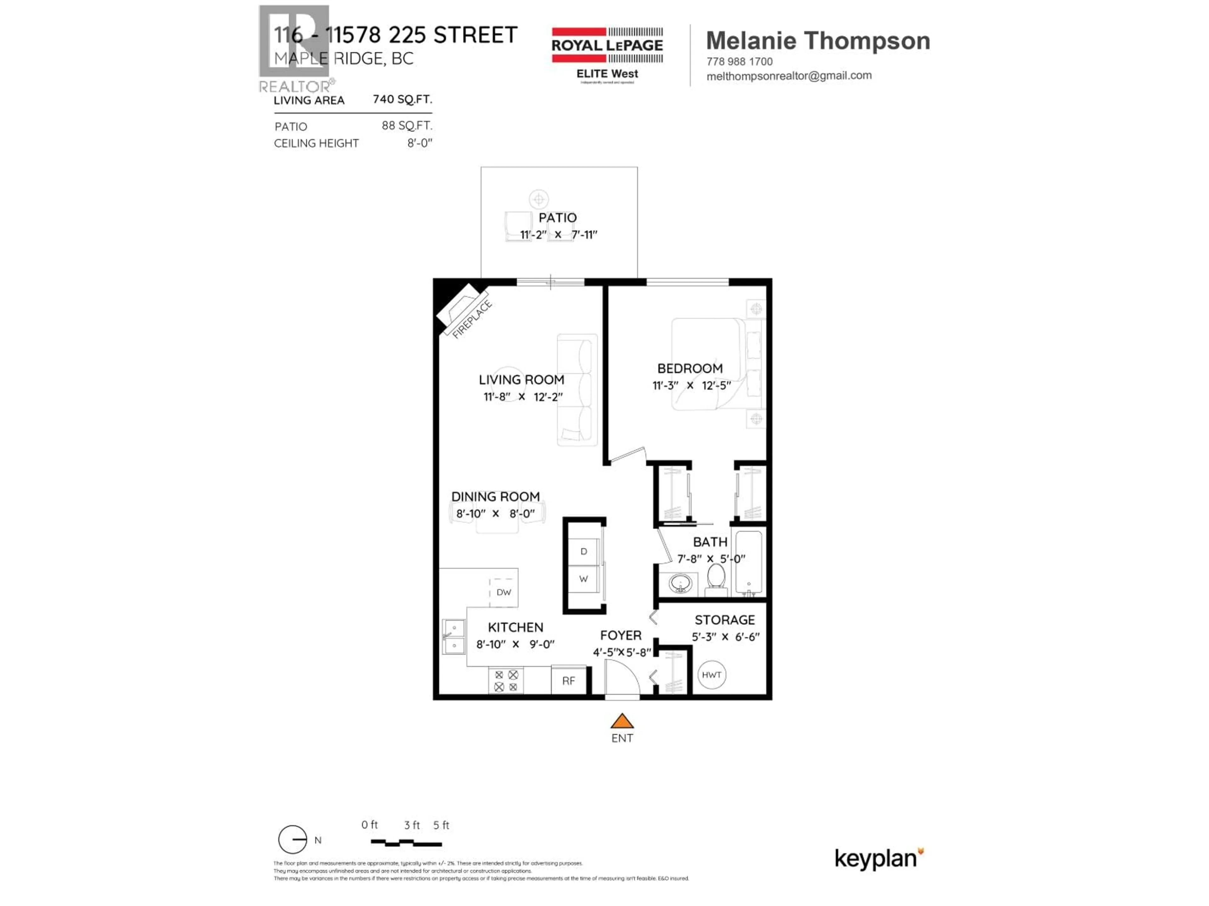 Floor plan for 116 - 11578 225 STREET, Maple Ridge British Columbia V2X9W7