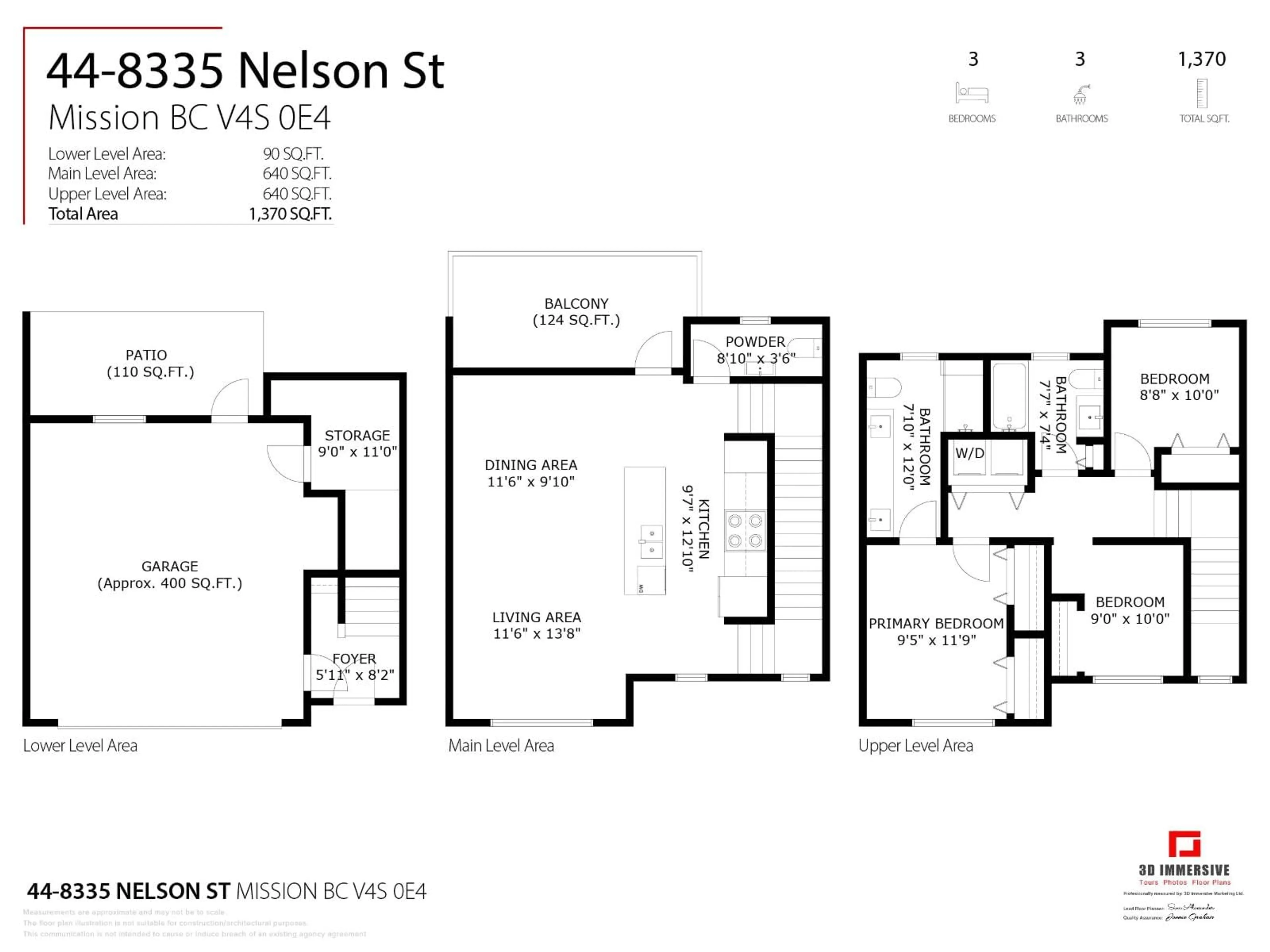 Floor plan for 44 - 8335 NELSON STREET, Mission British Columbia V4S0E4