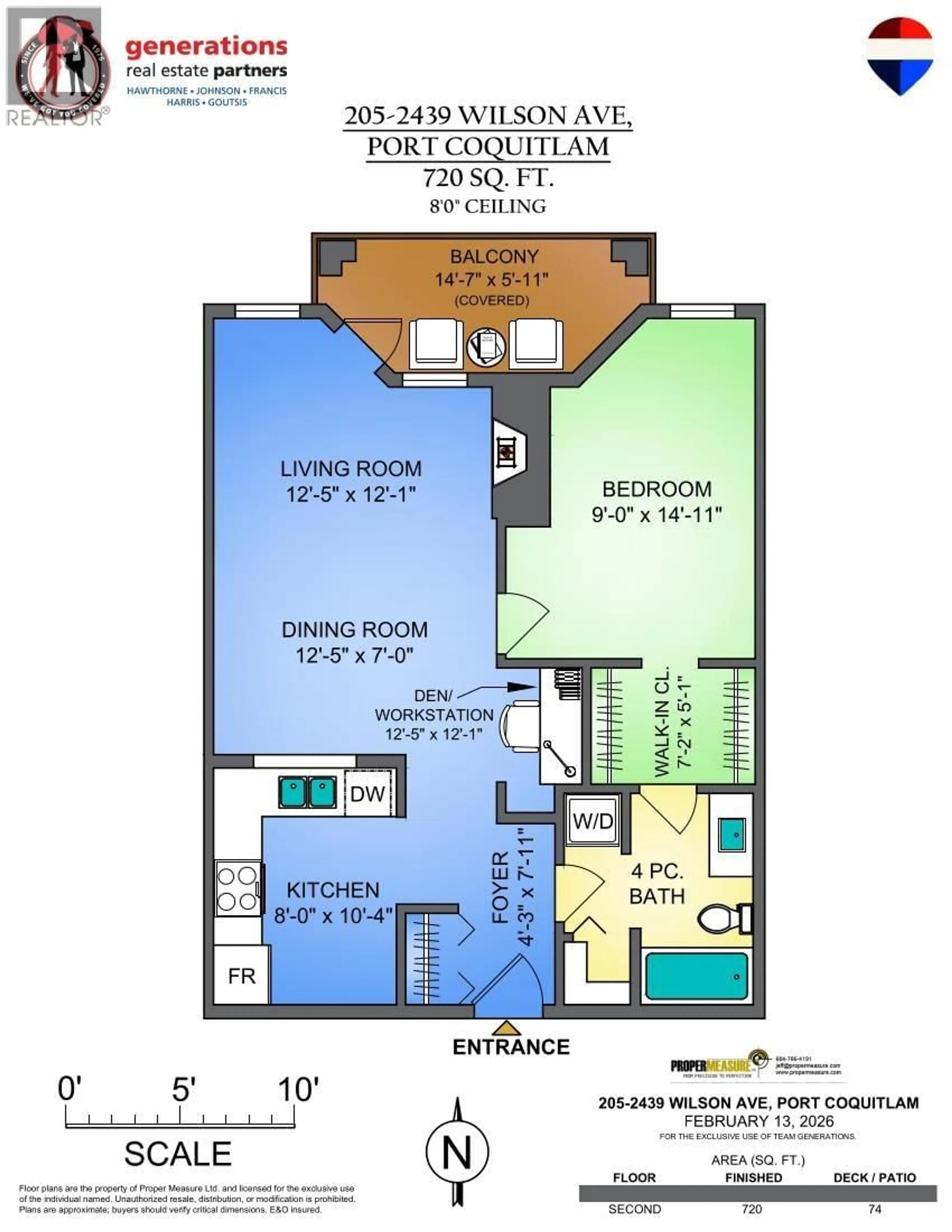 Floor plan for 205 - 2439 WILSON AVENUE, Port Coquitlam British Columbia V3C6H6