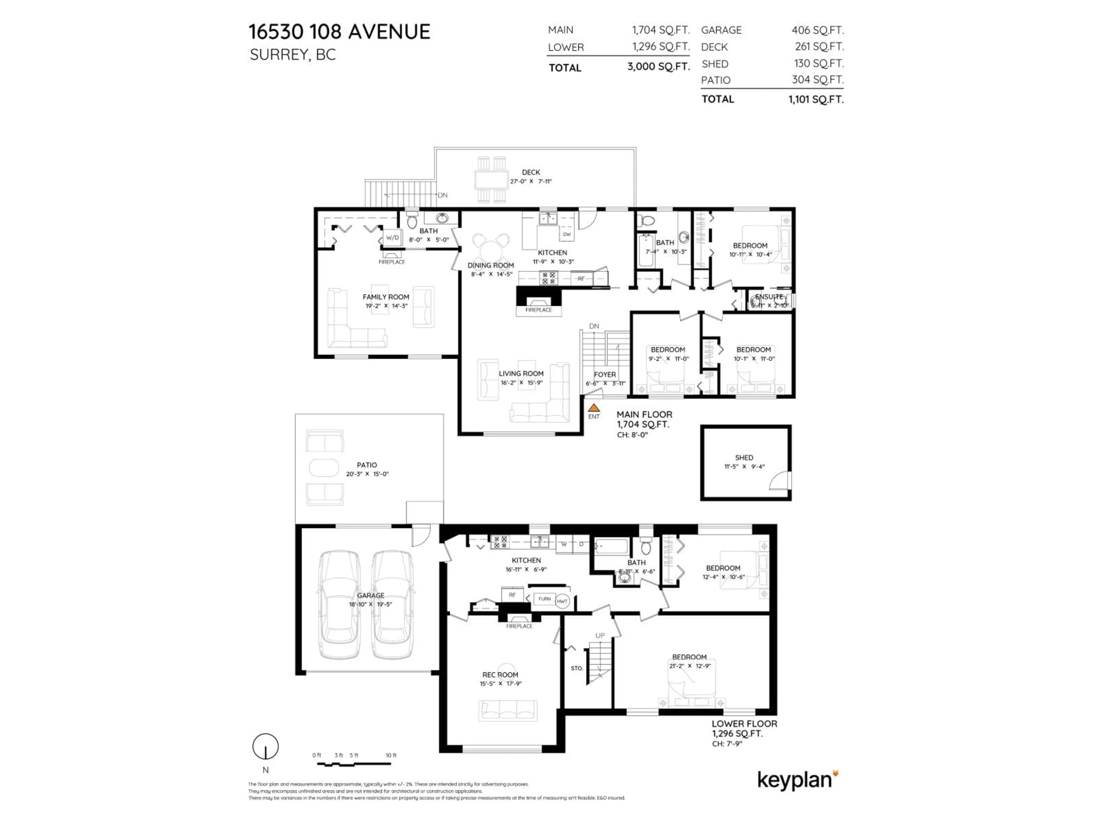 Floor plan for 16530 108 AVENUE, Surrey British Columbia V4N1M3