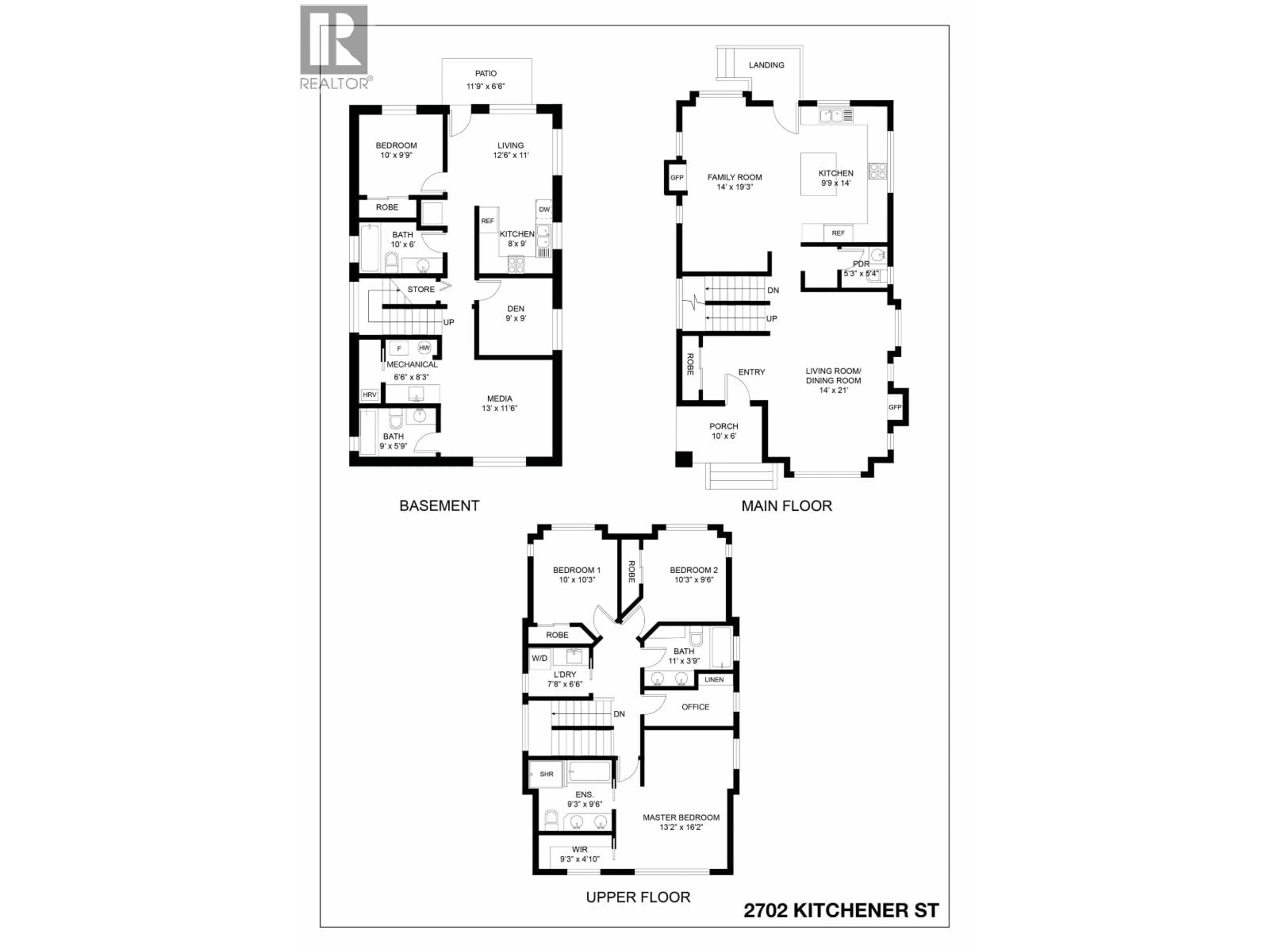 Floor plan for 2702 KITCHENER STREET, Vancouver British Columbia V5K3E1