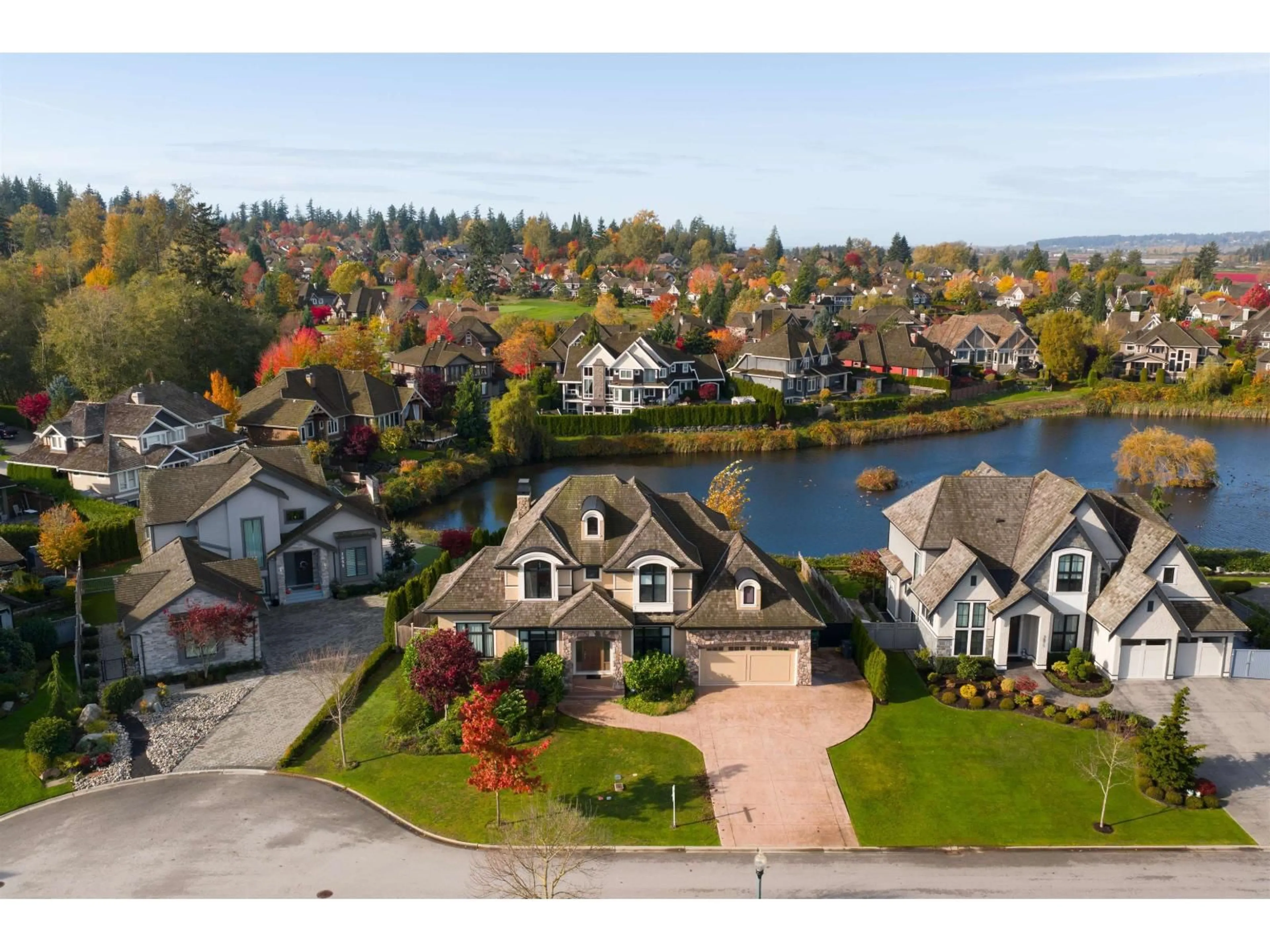 A pic from outside/outdoor area/front of a property/back of a property/a pic from drone, water/lake/river/ocean view for 3863 159A STREET, Surrey British Columbia V3Z0Y3