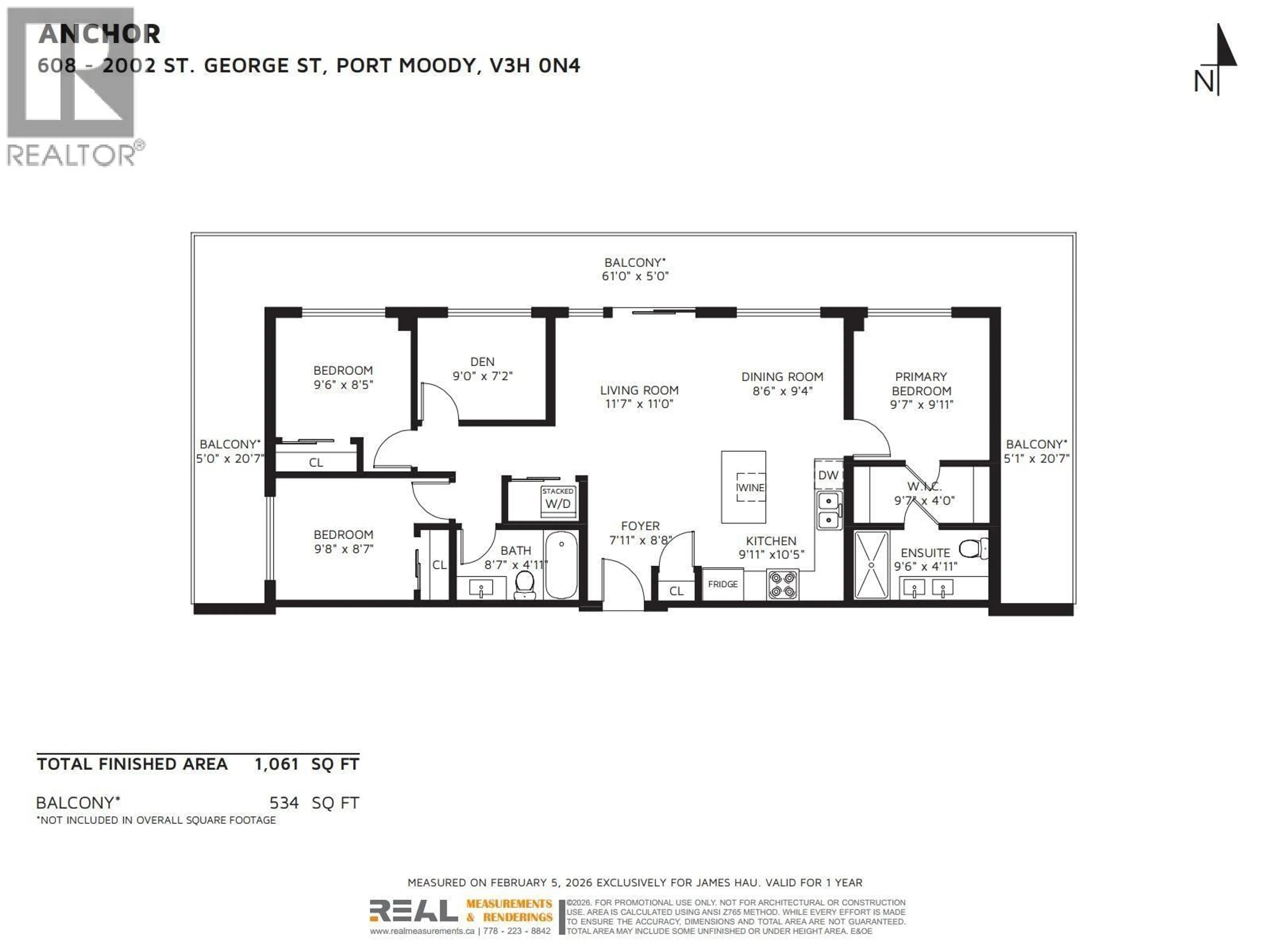 Floor plan for PH 608 - 2002 ST. GEORGE STREET, Port Moody British Columbia V3H0N4