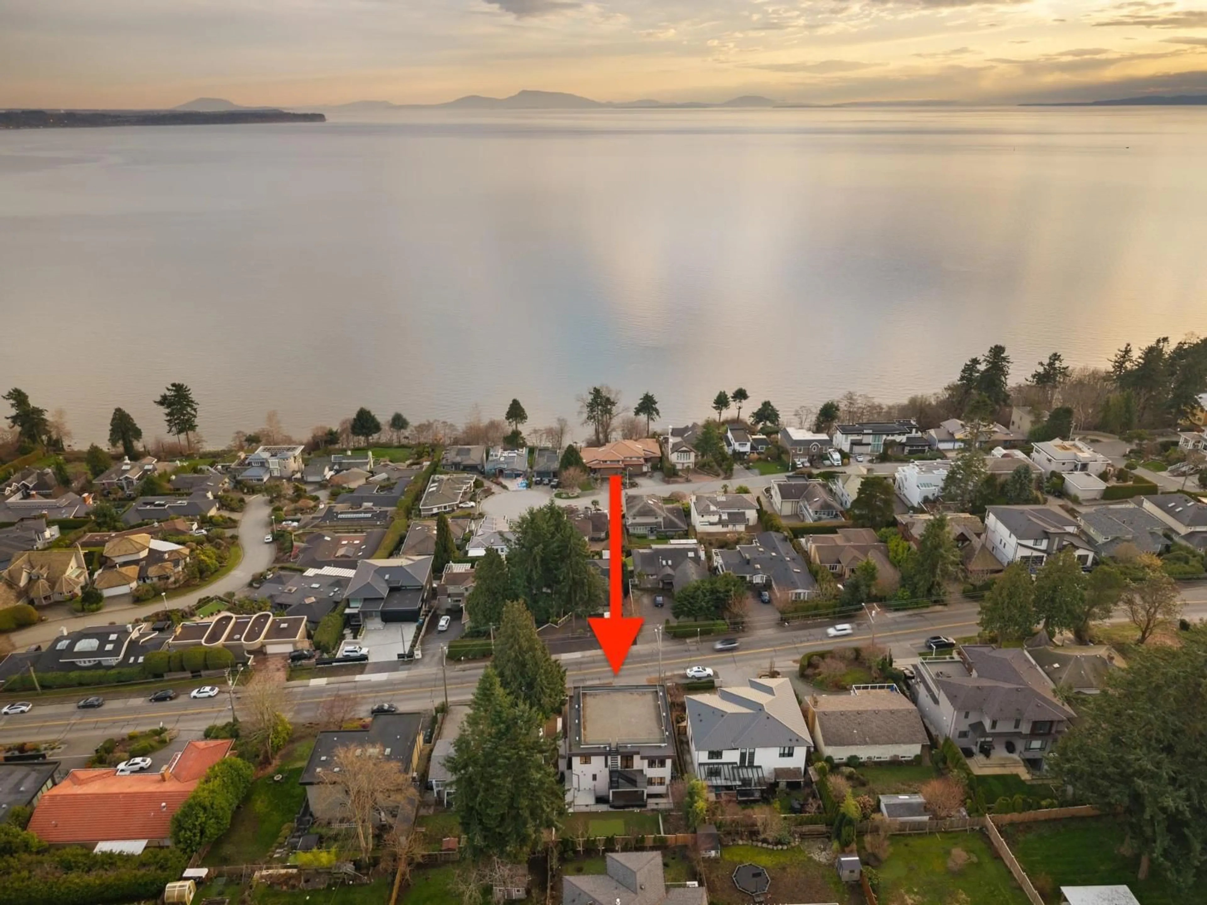 A pic from outside/outdoor area/front of a property/back of a property/a pic from drone, water/lake/river/ocean view for 13169 MARINE DRIVE, Surrey British Columbia V4A1E6