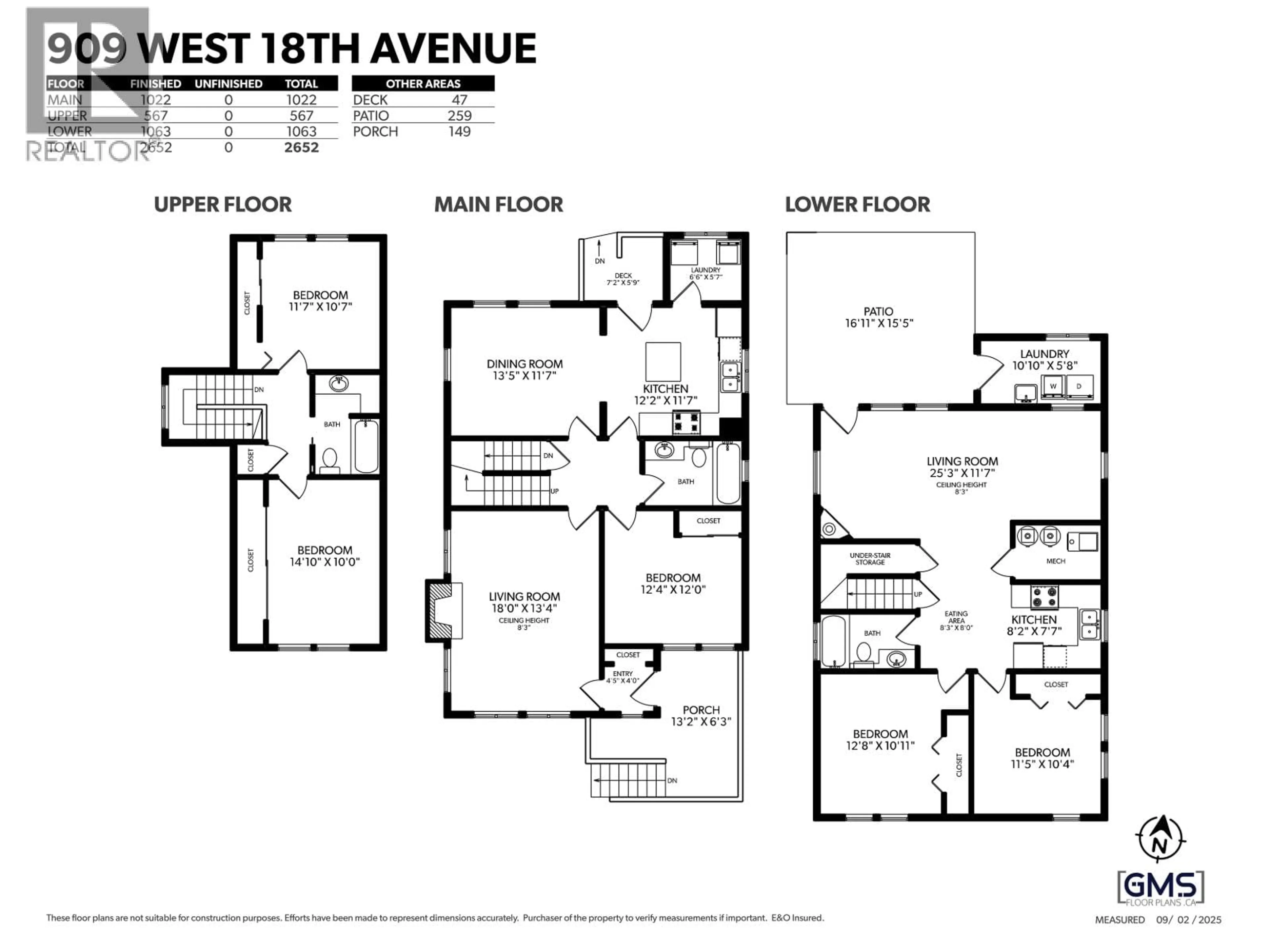 Floor plan for 909 18TH AVENUE, Vancouver British Columbia V5Z1W4