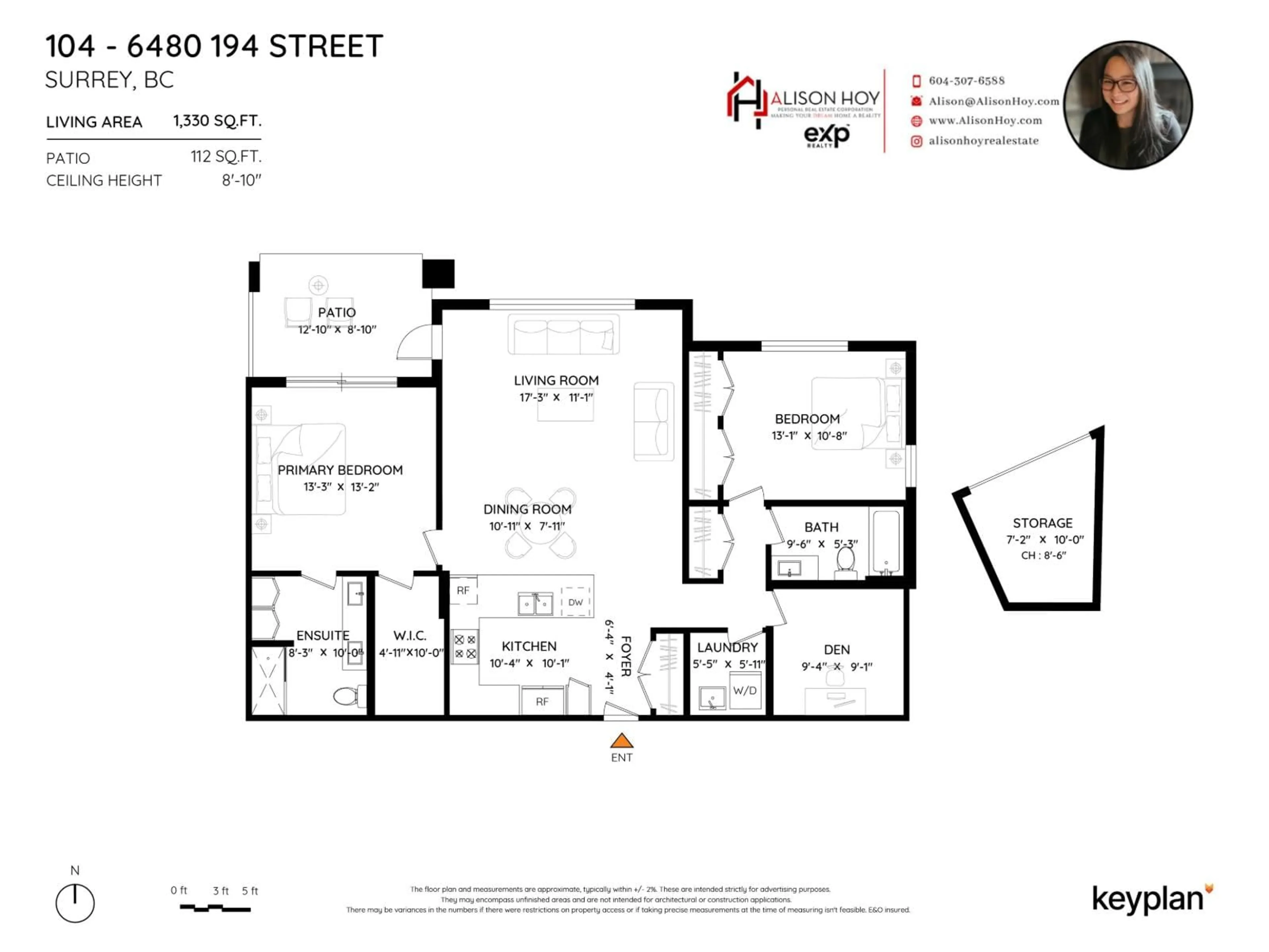 Floor plan for 104 - 6480 194 STREET, Surrey British Columbia V4N6J9