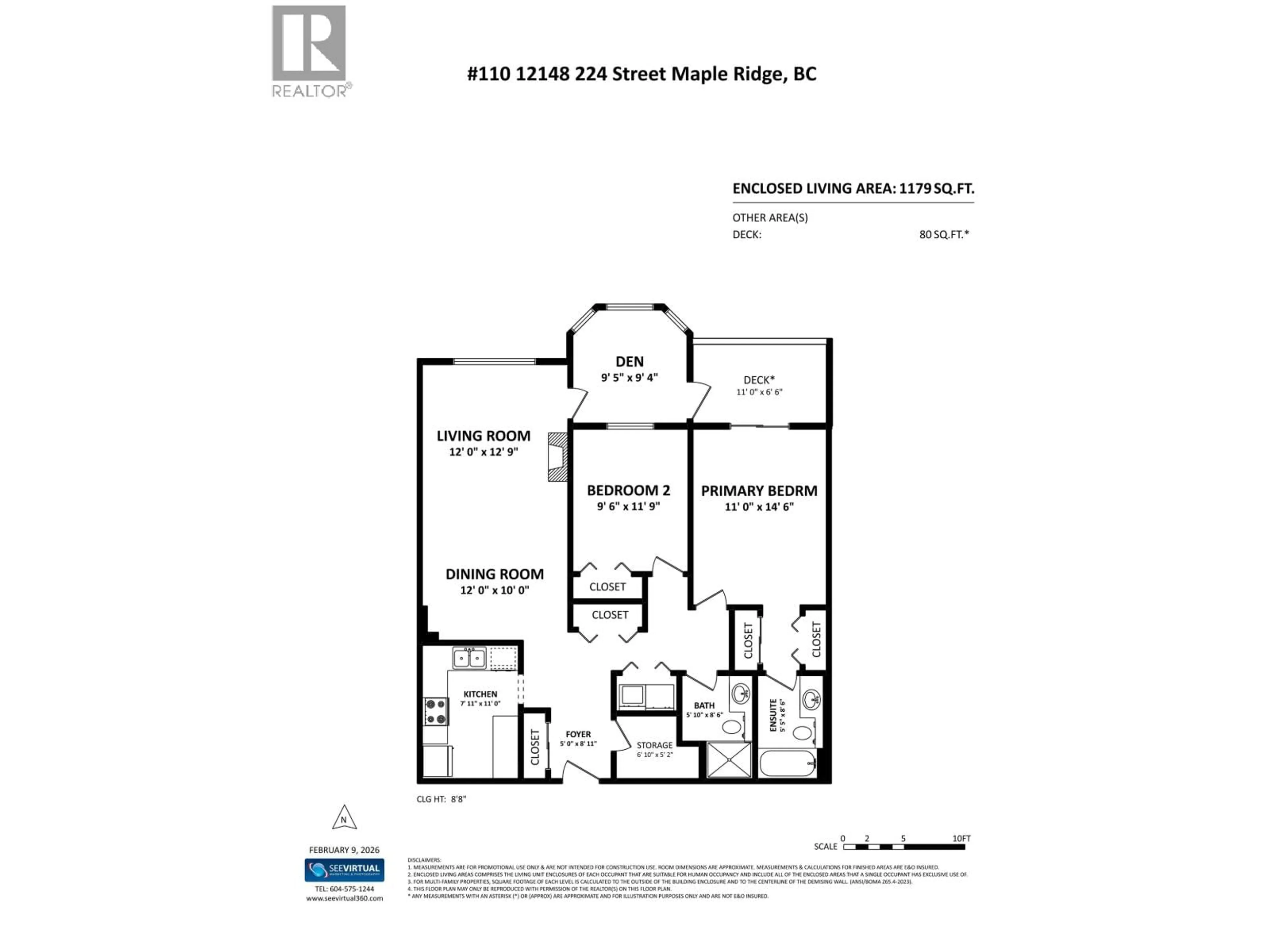 Floor plan for 110 - 12148 224 STREET, Maple Ridge British Columbia V2X3N8