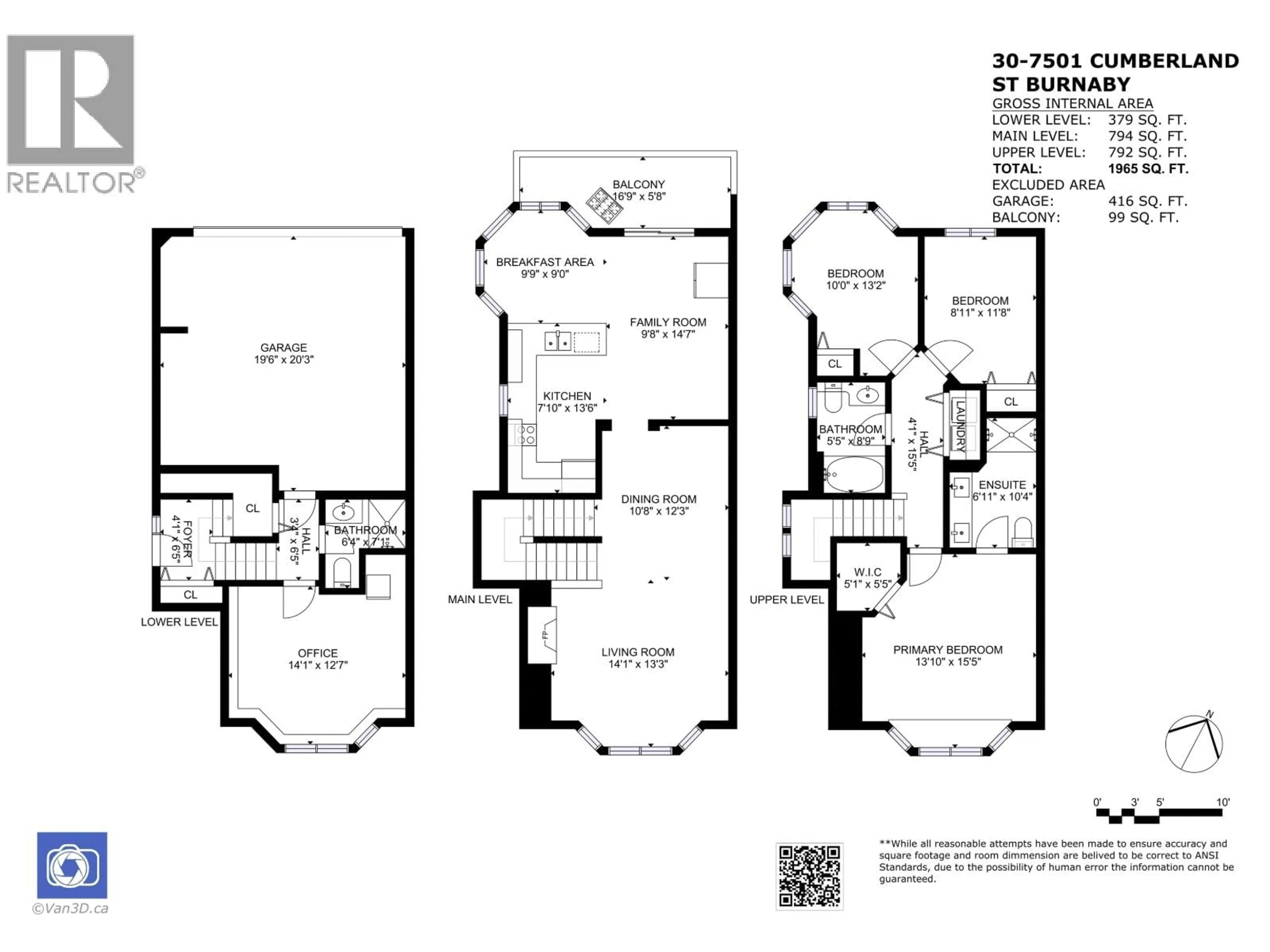Floor plan for 30 - 7501 CUMBERLAND STREET, Burnaby British Columbia V3N4Y6