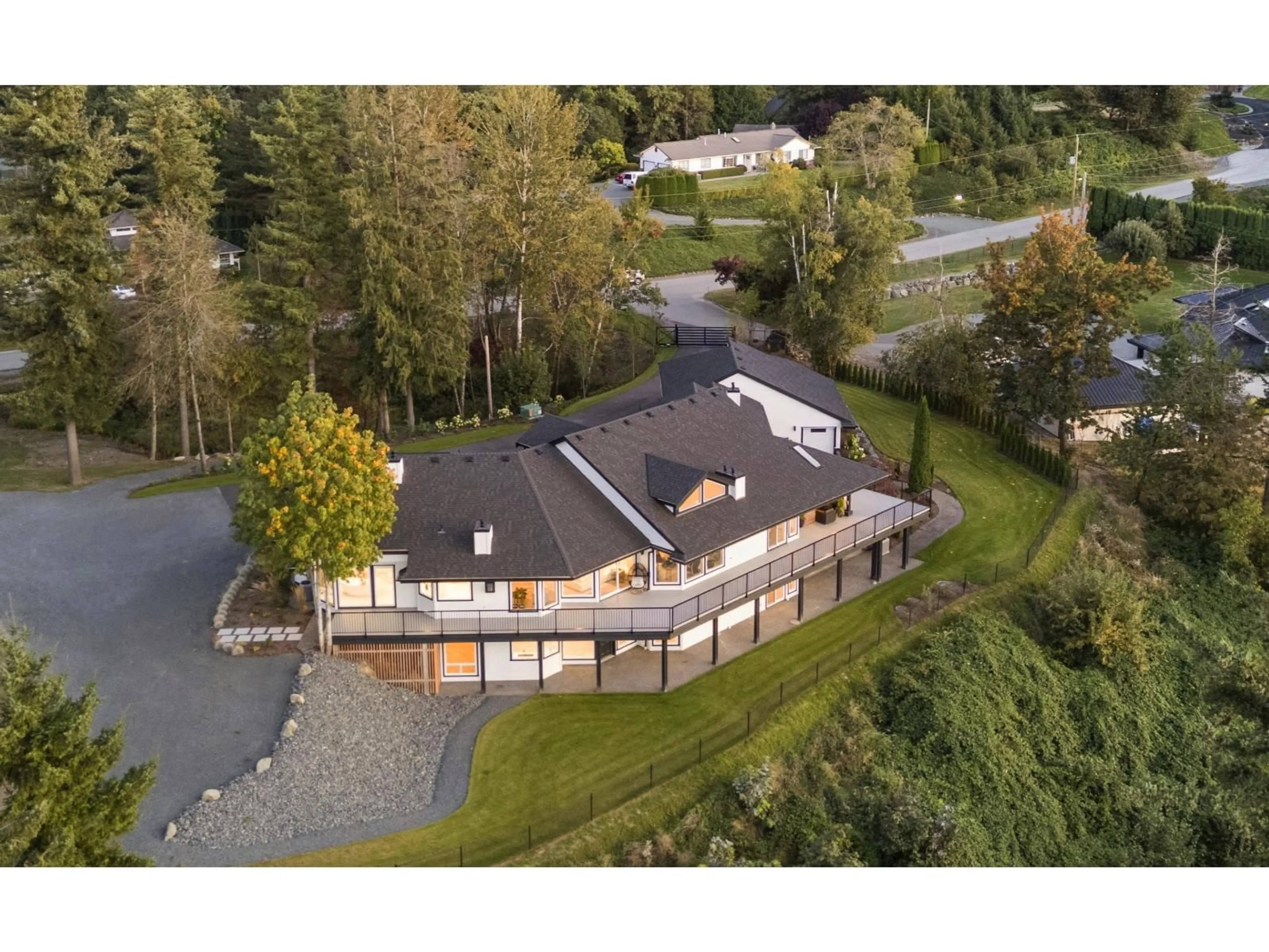 A pic from outside/outdoor area/front of a property/back of a property/a pic from drone, mountain view for 41965 NIKADA DRIVE, Yarrow British Columbia V2R5H2