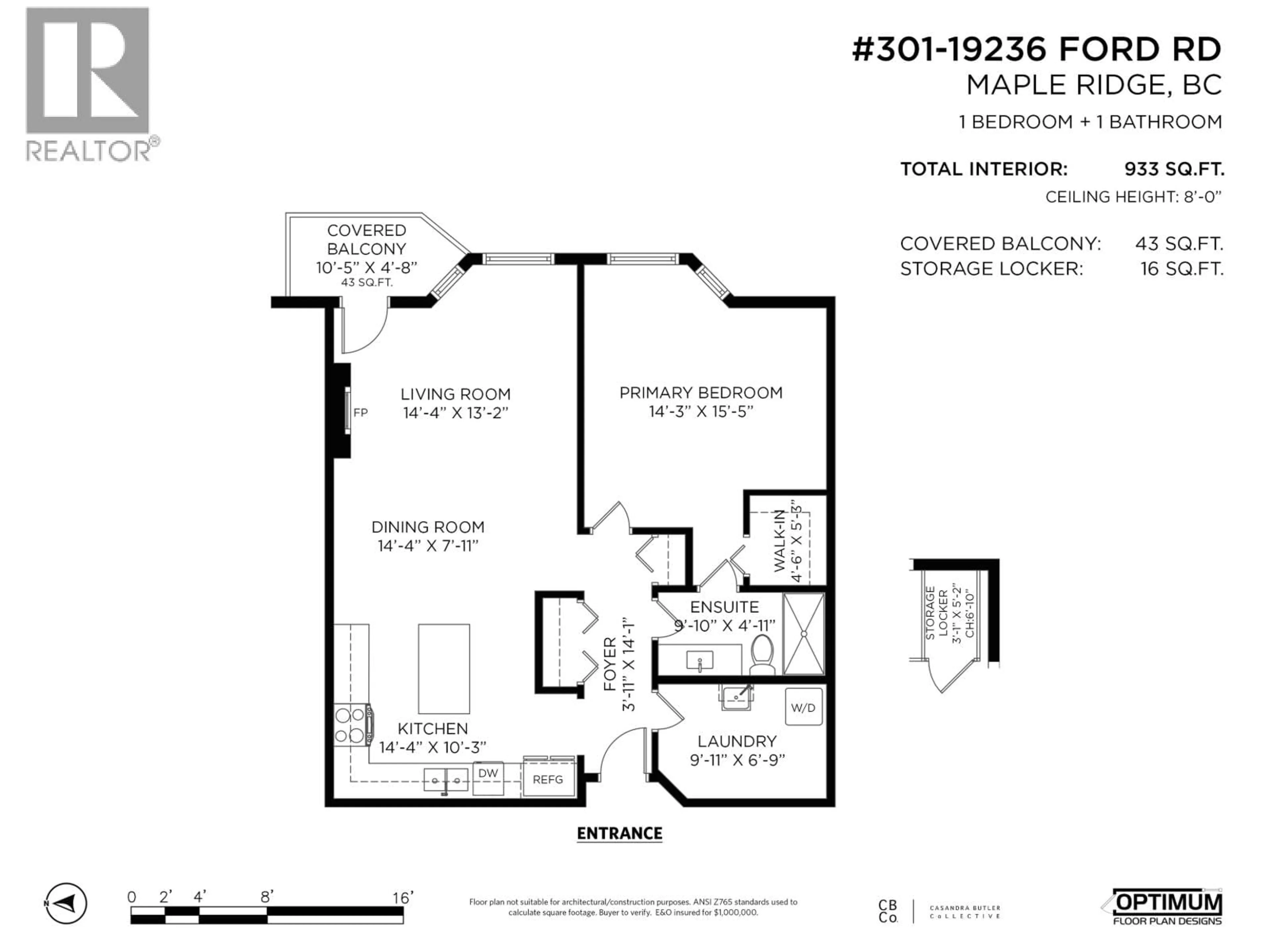 Floor plan for 301 - 19236 FORD ROAD, Pitt Meadows British Columbia V3Y2K1