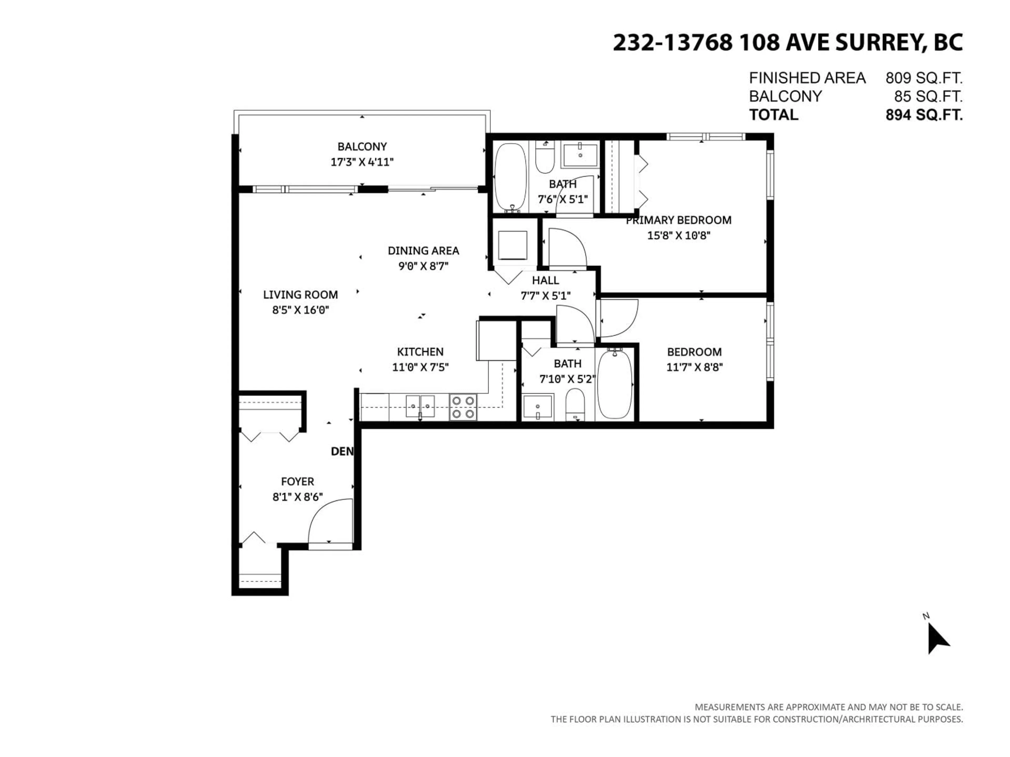 Floor plan for 232 - 13768 108 AVENUE, Surrey British Columbia V3T0L9
