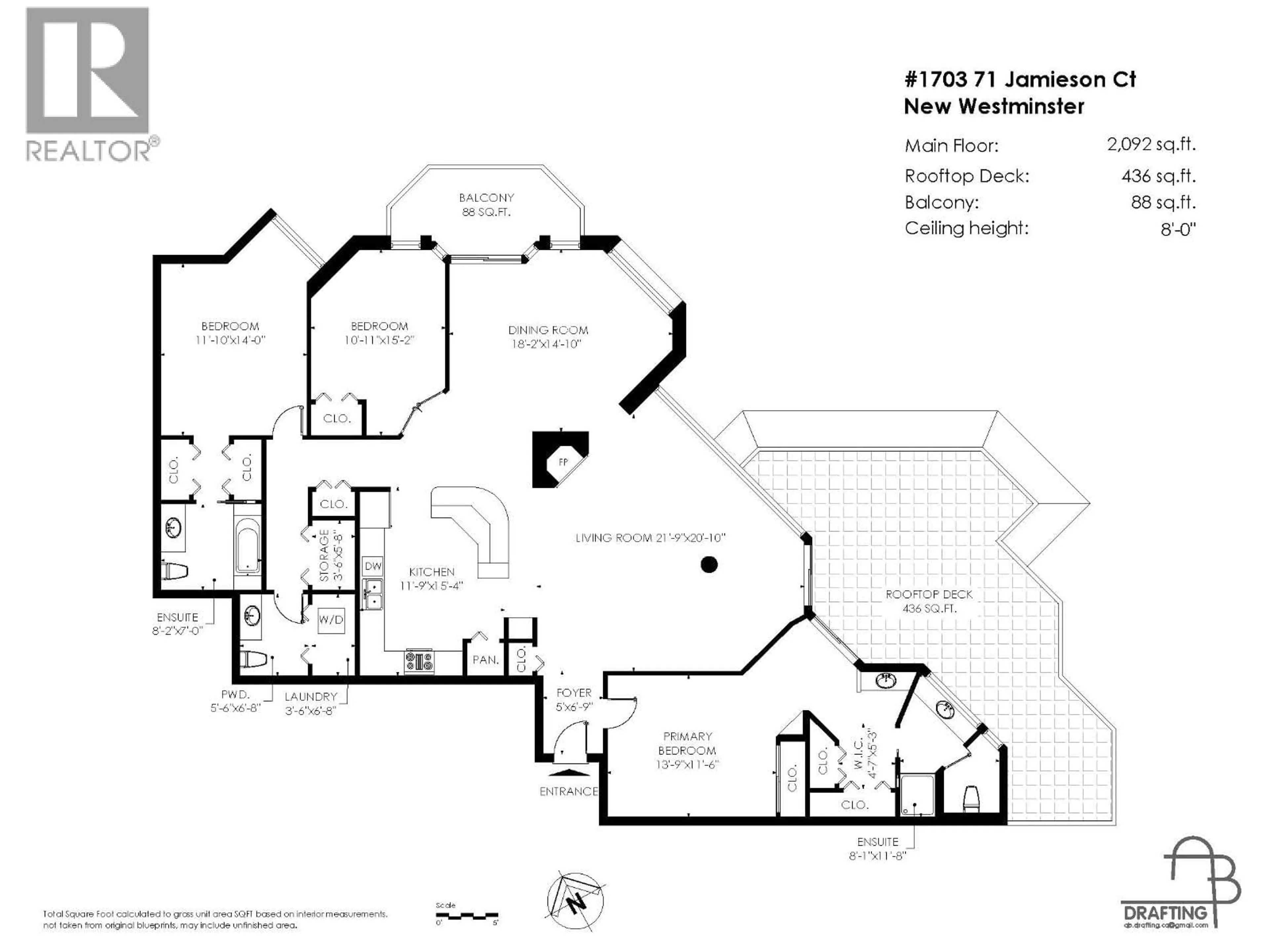Floor plan for 1703 - 71 JAMIESON COURT, New Westminster British Columbia V3L5R4