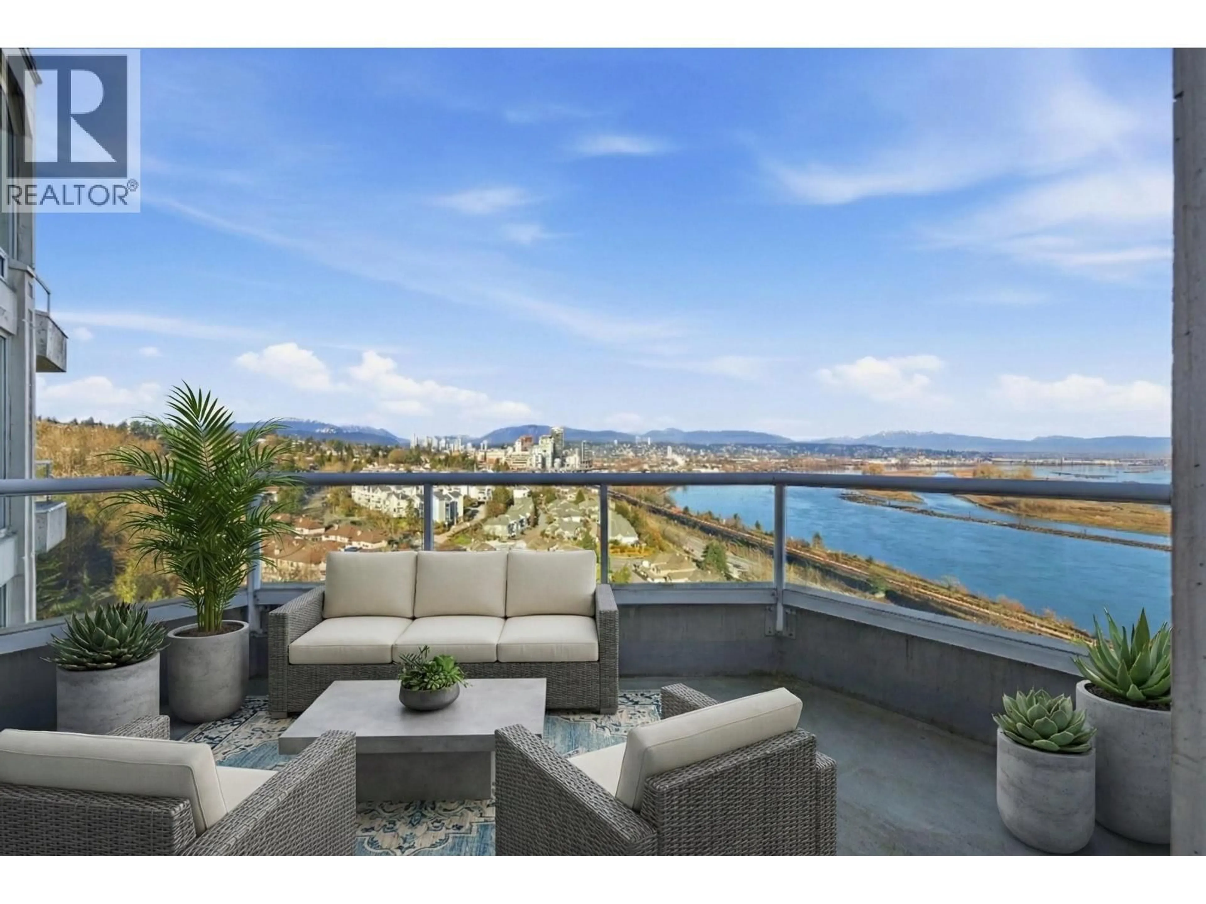 Patio, water/lake/river/ocean view for 1703 - 71 JAMIESON COURT, New Westminster British Columbia V3L5R4
