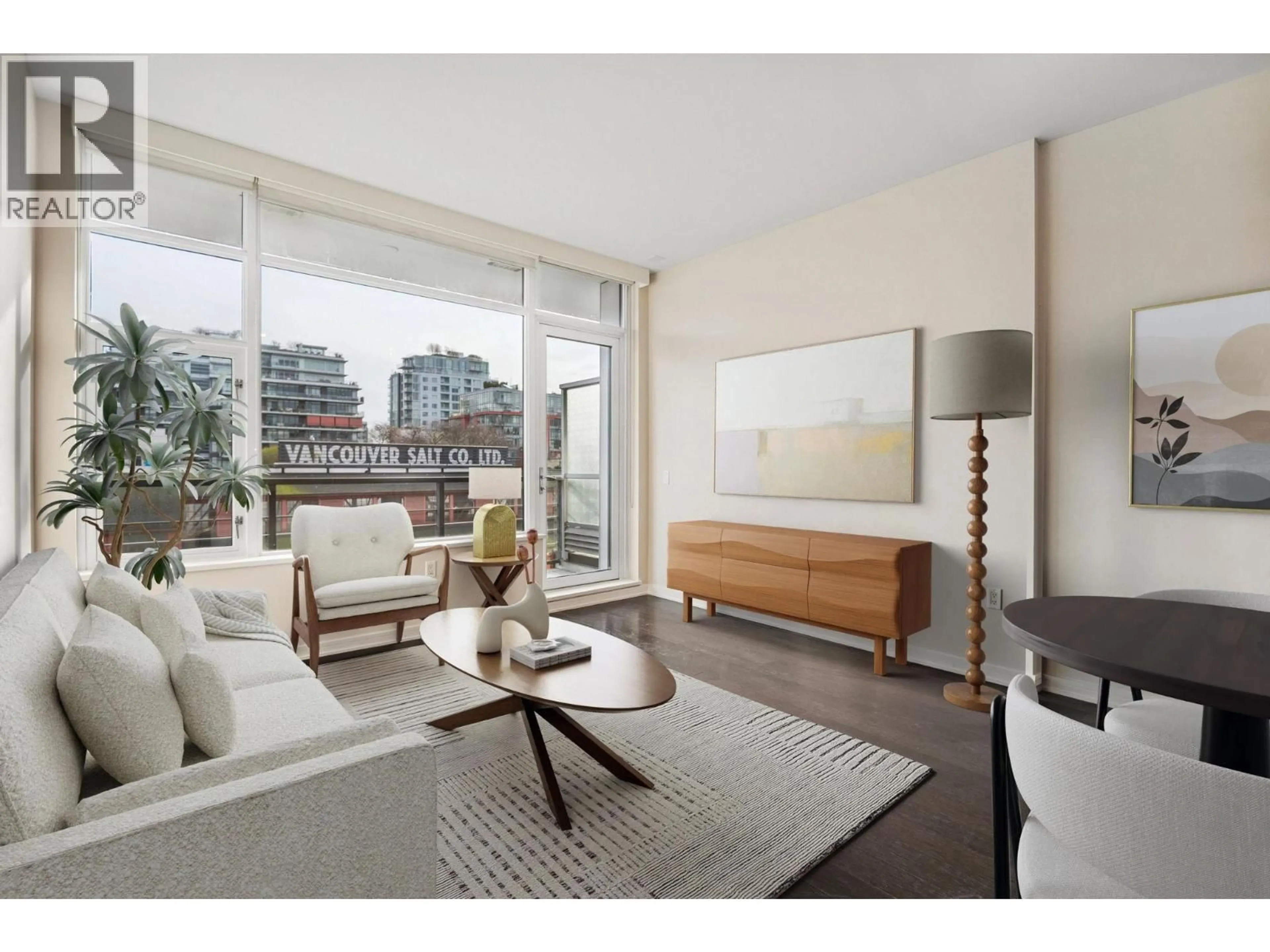 Living room with furniture, wood/laminate floor for 604 - 123 1ST AVENUE, Vancouver British Columbia V5Y0E2