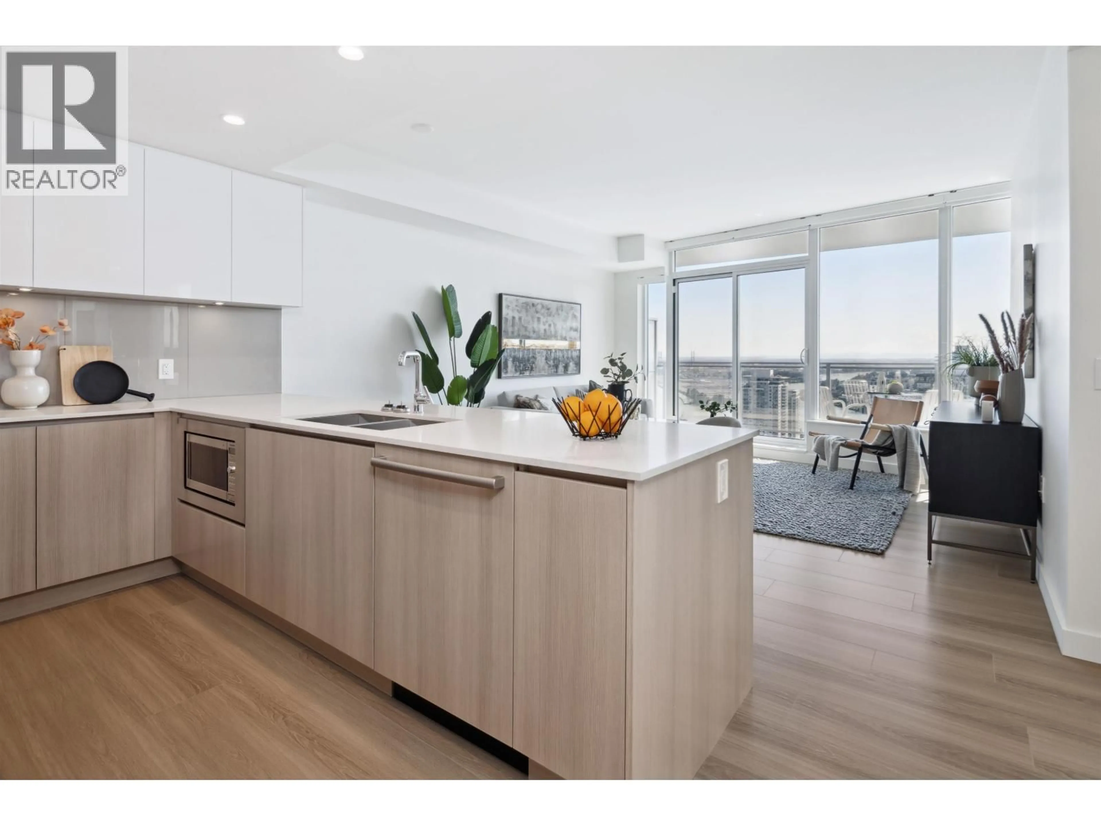 Open concept kitchen, wood/laminate floor for 2501 - 618 CARNARVON STREET, New Westminster British Columbia V3M1E9