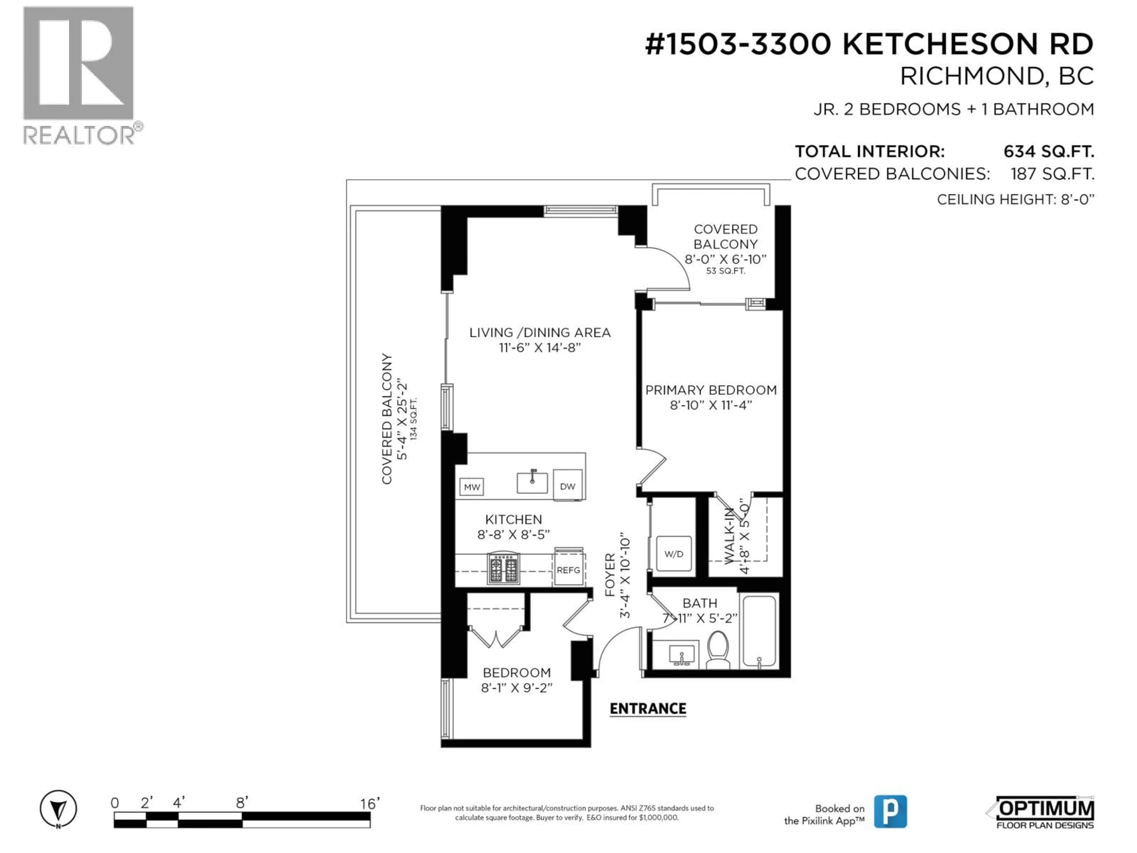 Floor plan for 1503 - 3300 KETCHESON ROAD, Richmond British Columbia V6X0S5