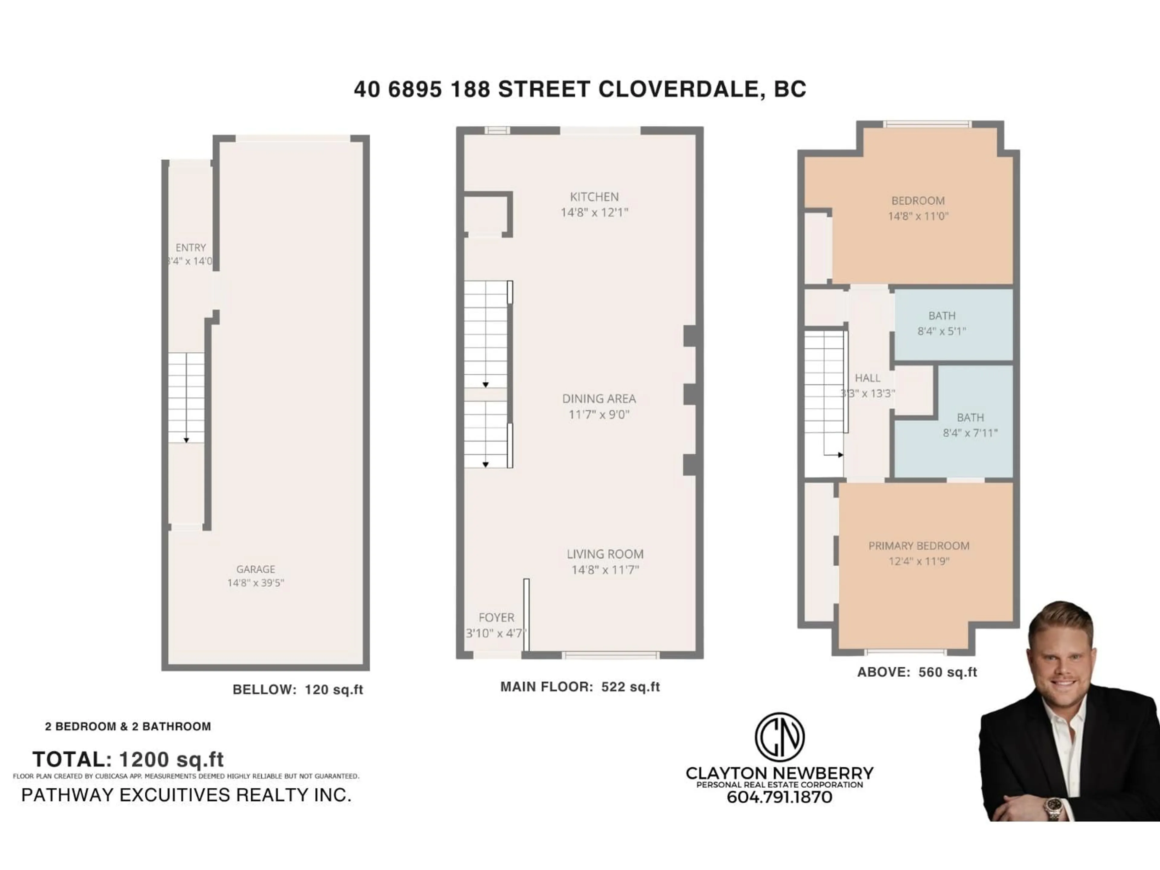 Floor plan for 40 - 6895 188 STREET, Surrey British Columbia V4N6M3