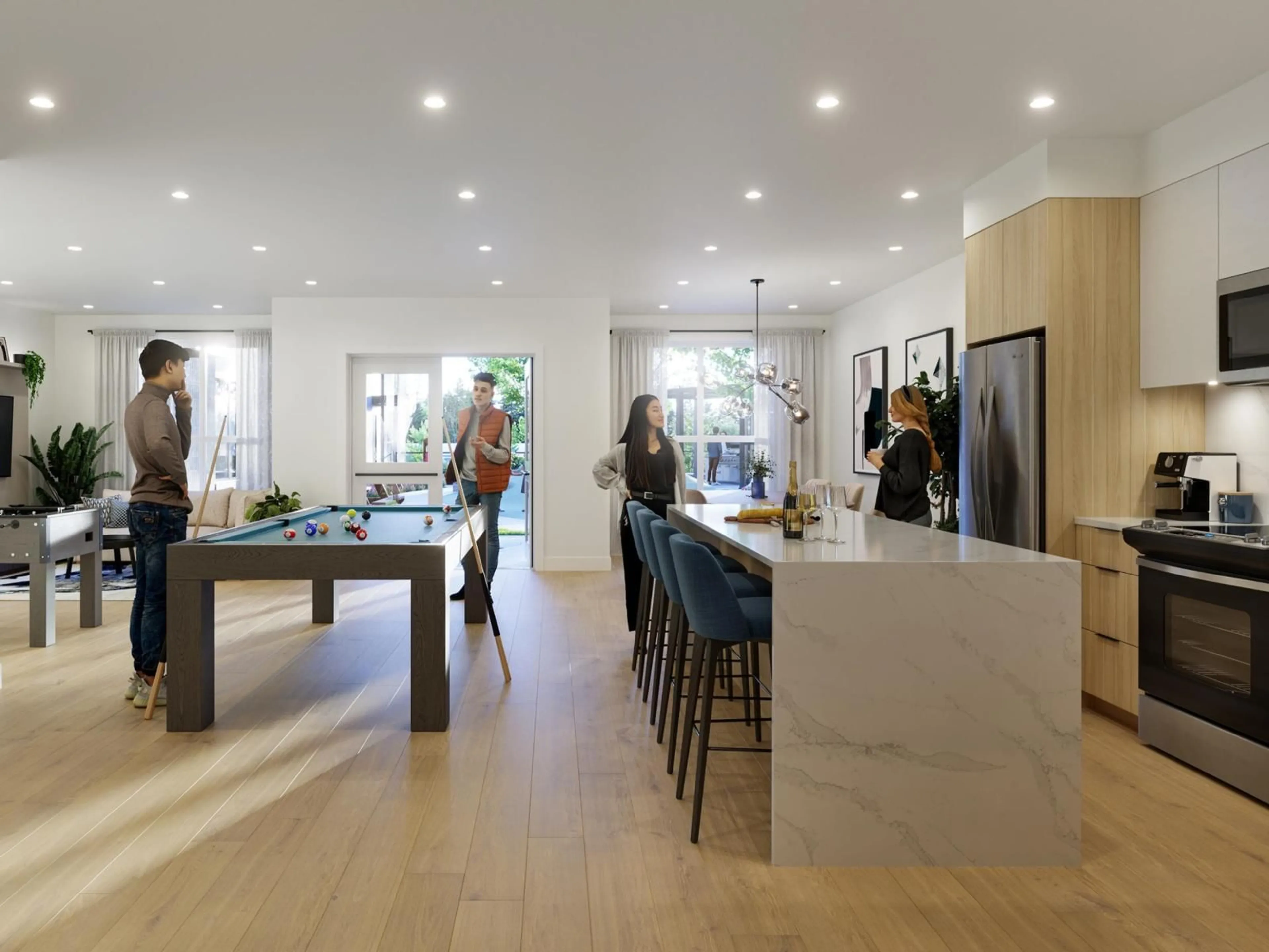 Open concept kitchen, wood/laminate floor for 406 - 13455 94A AVENUE, Surrey British Columbia V0V0V0