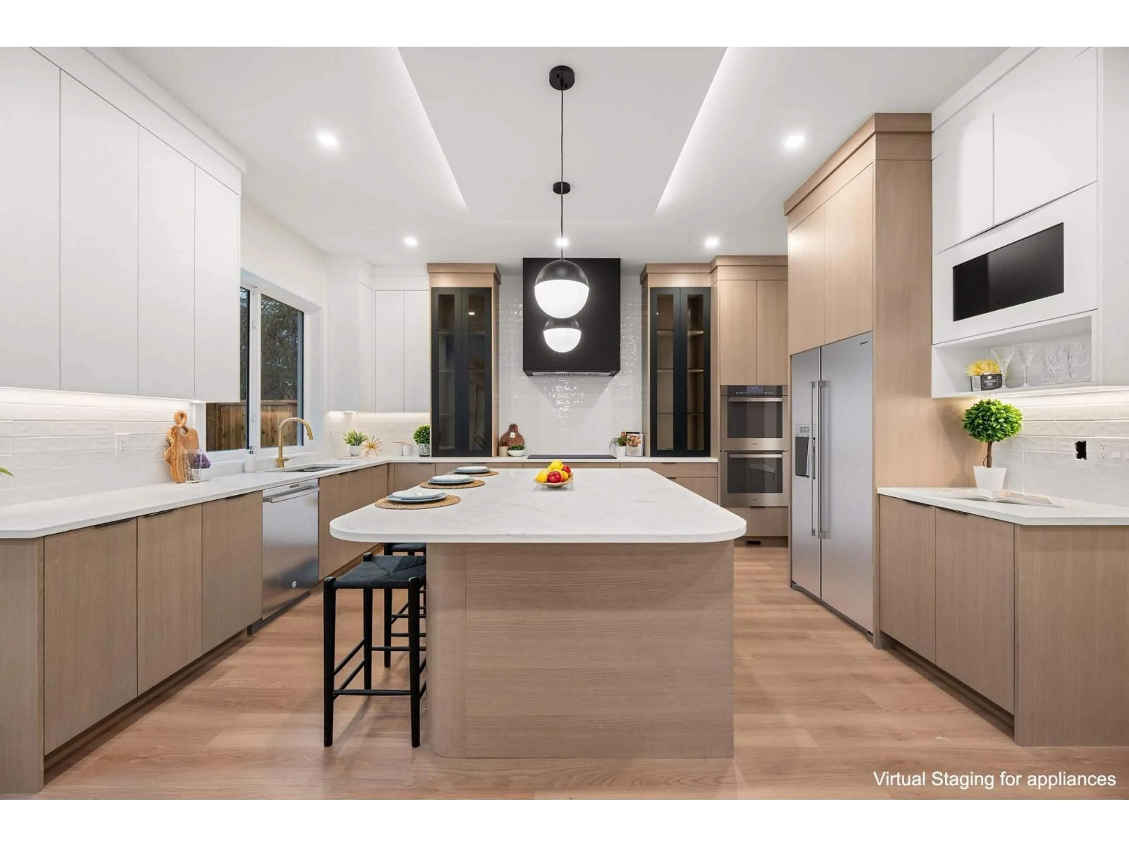 Open concept kitchen, wood/laminate floor for 11472 138A STREET, Surrey British Columbia V3R0J3