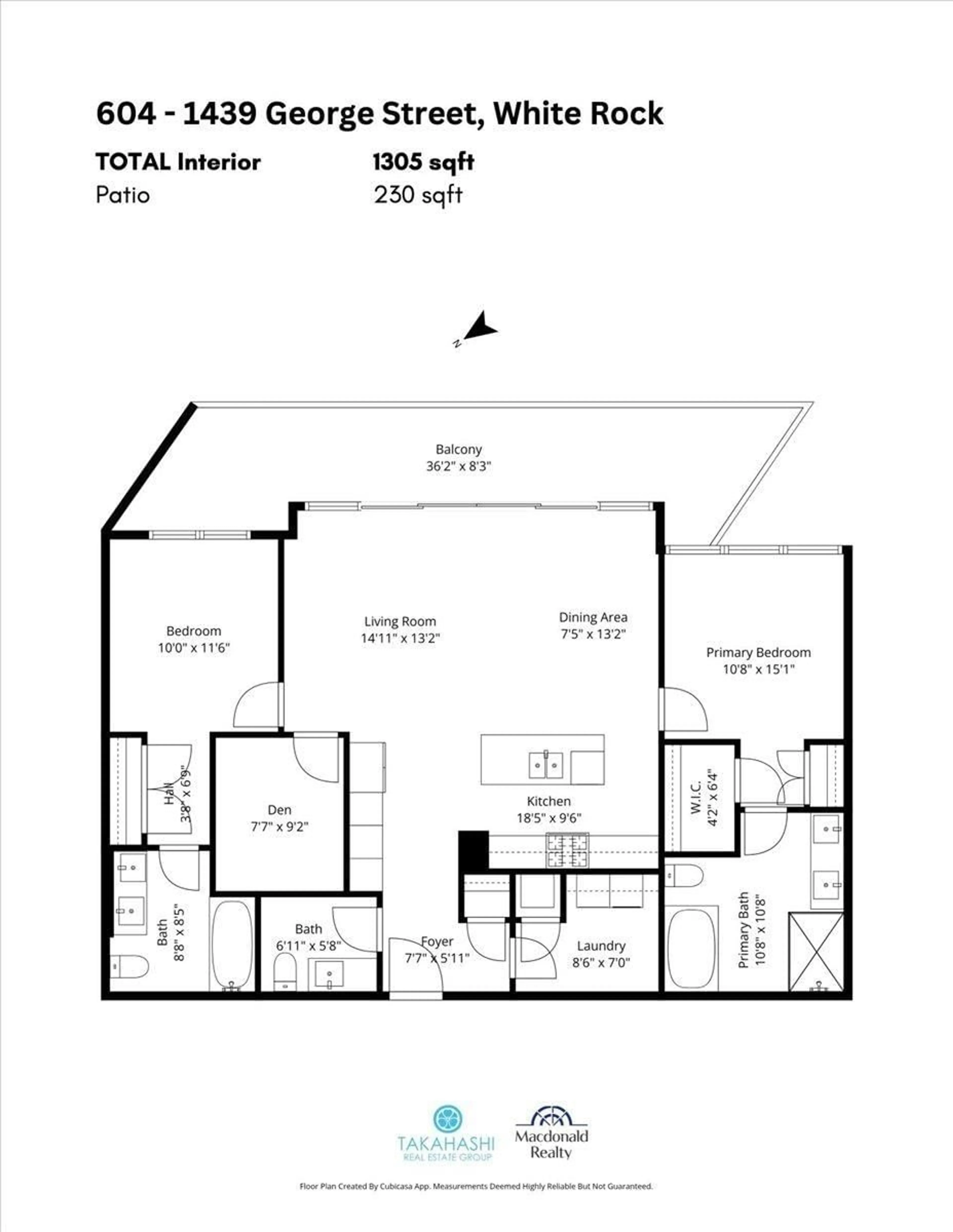 Floor plan for 604 - 1439 GEORGE STREET, White Rock British Columbia V4B0B9