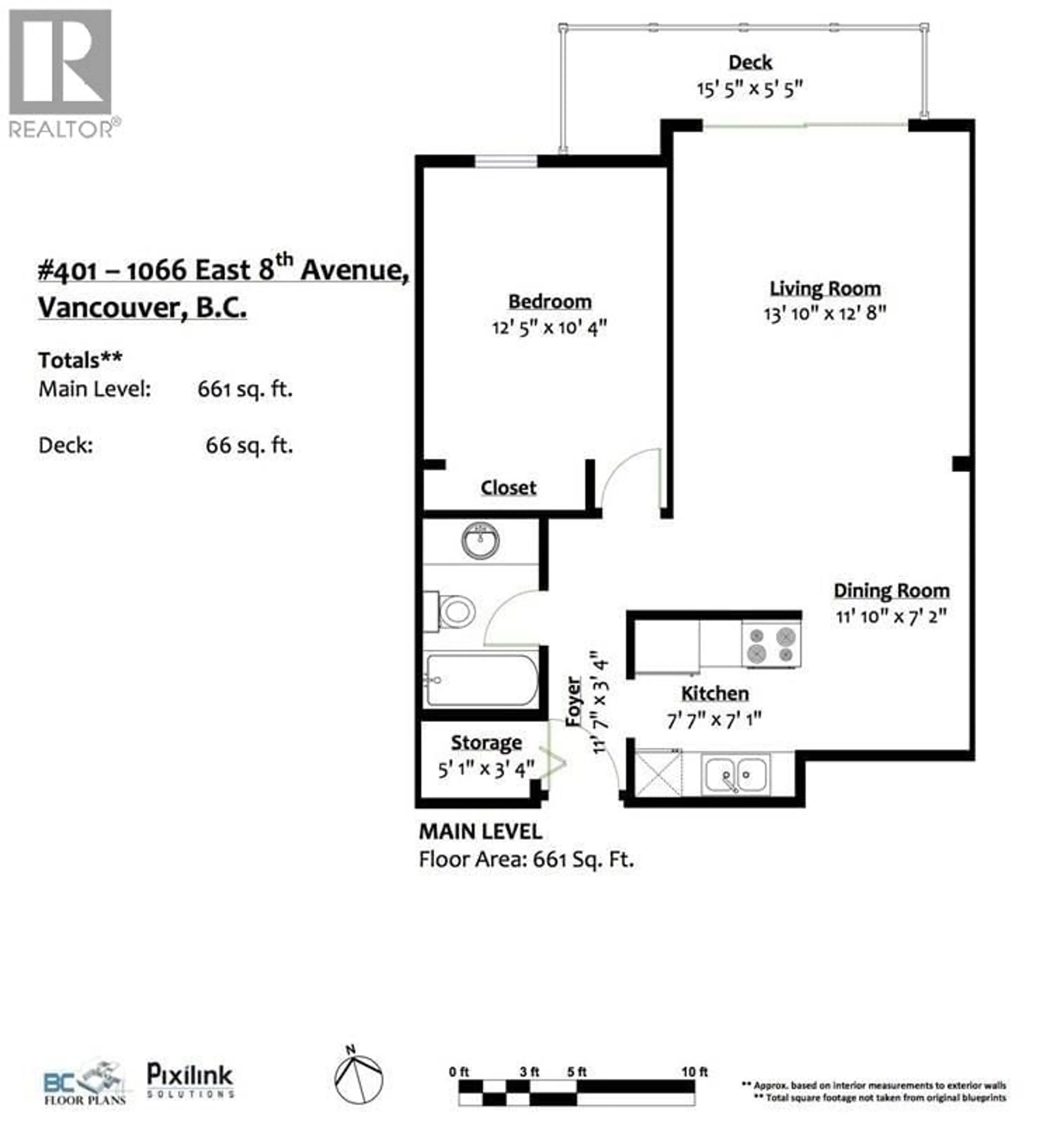 Floor plan for 401 - 1066 8 AVENUE, Vancouver British Columbia V5T1T9