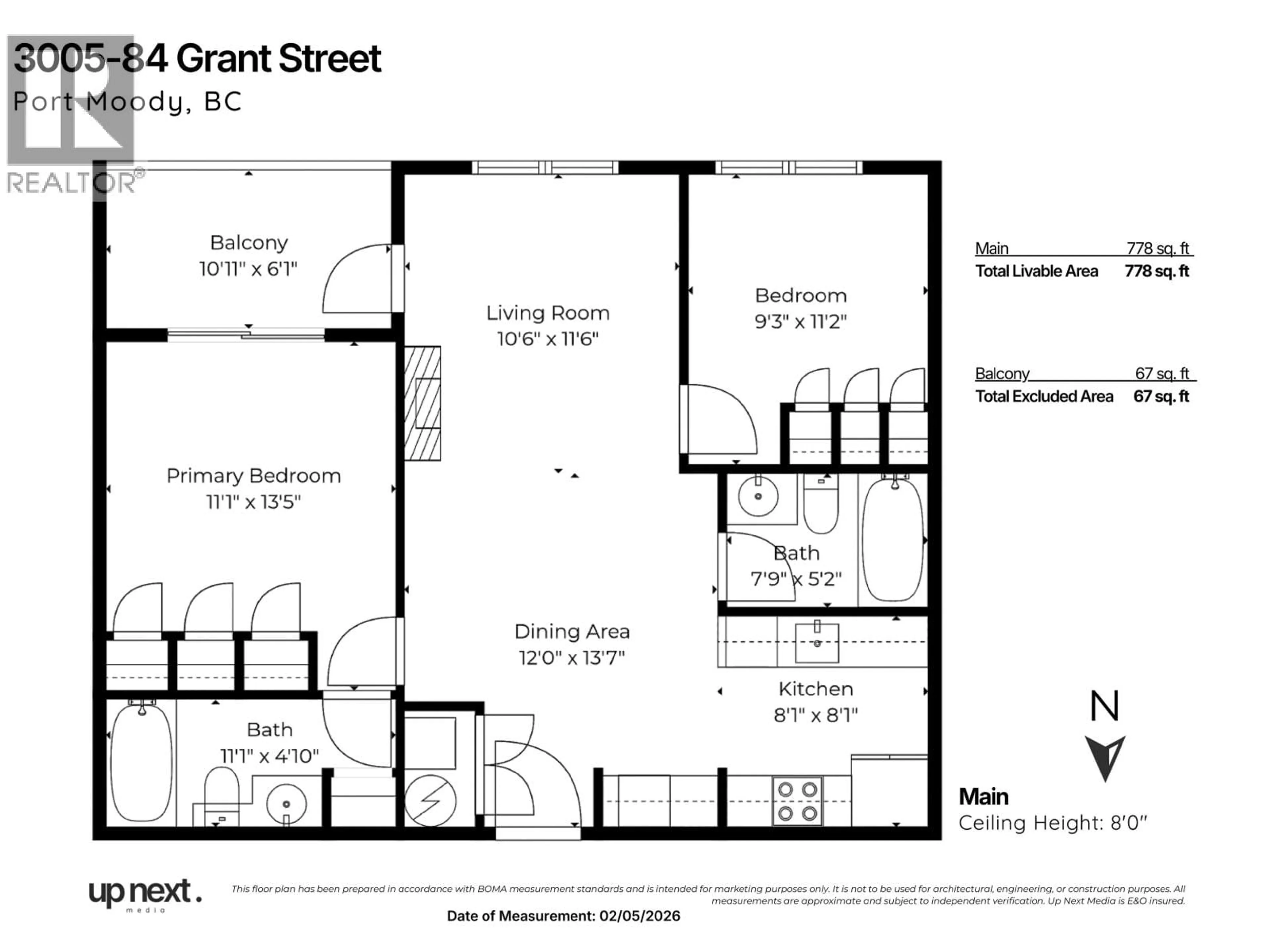 Floor plan for 3005 - 84 GRANT STREET, Port Moody British Columbia V3H0B5