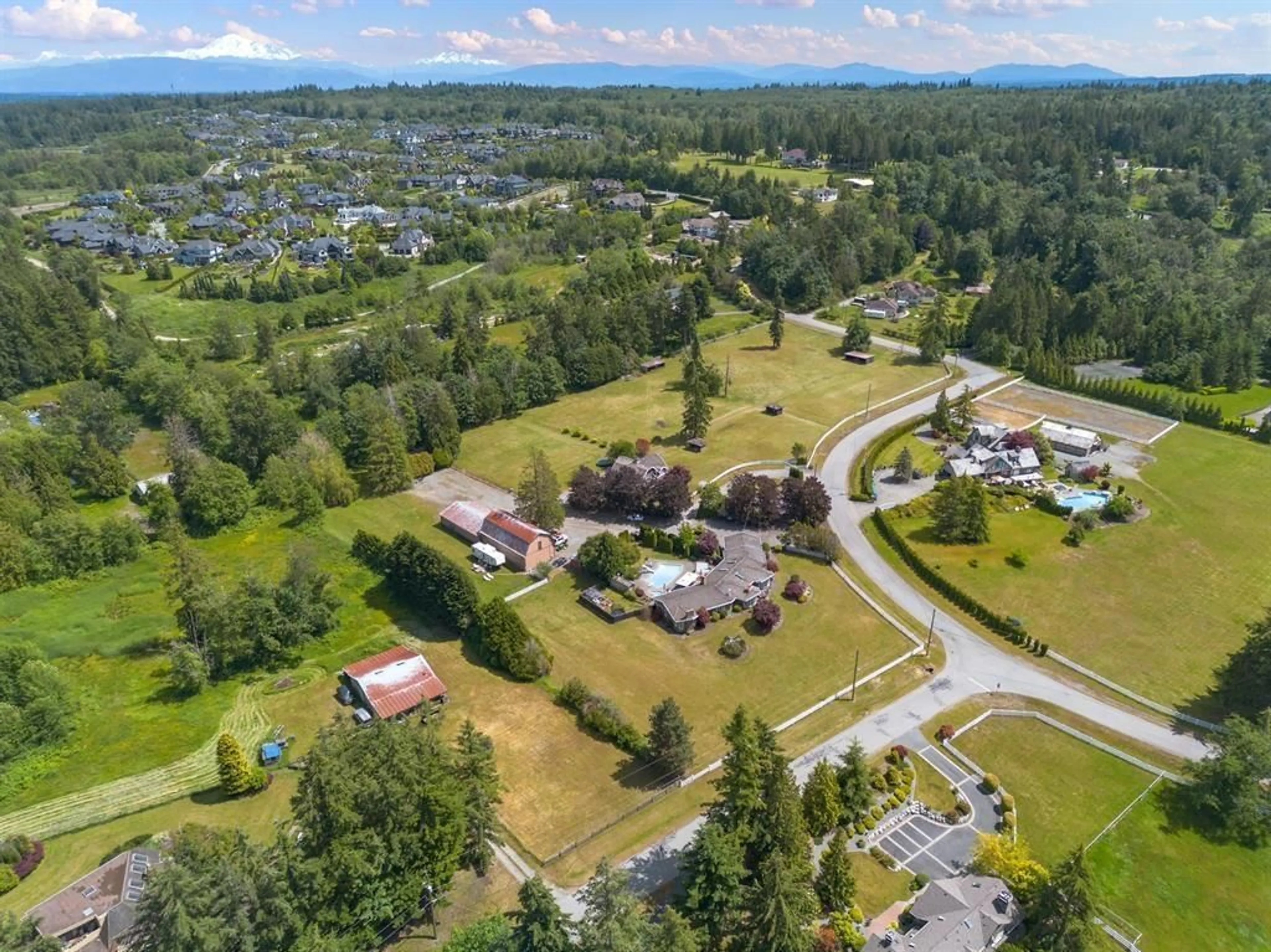 A pic from outside/outdoor area/front of a property/back of a property/a pic from drone, mountain view for 382 194 STREET, Surrey British Columbia V3Z9R9