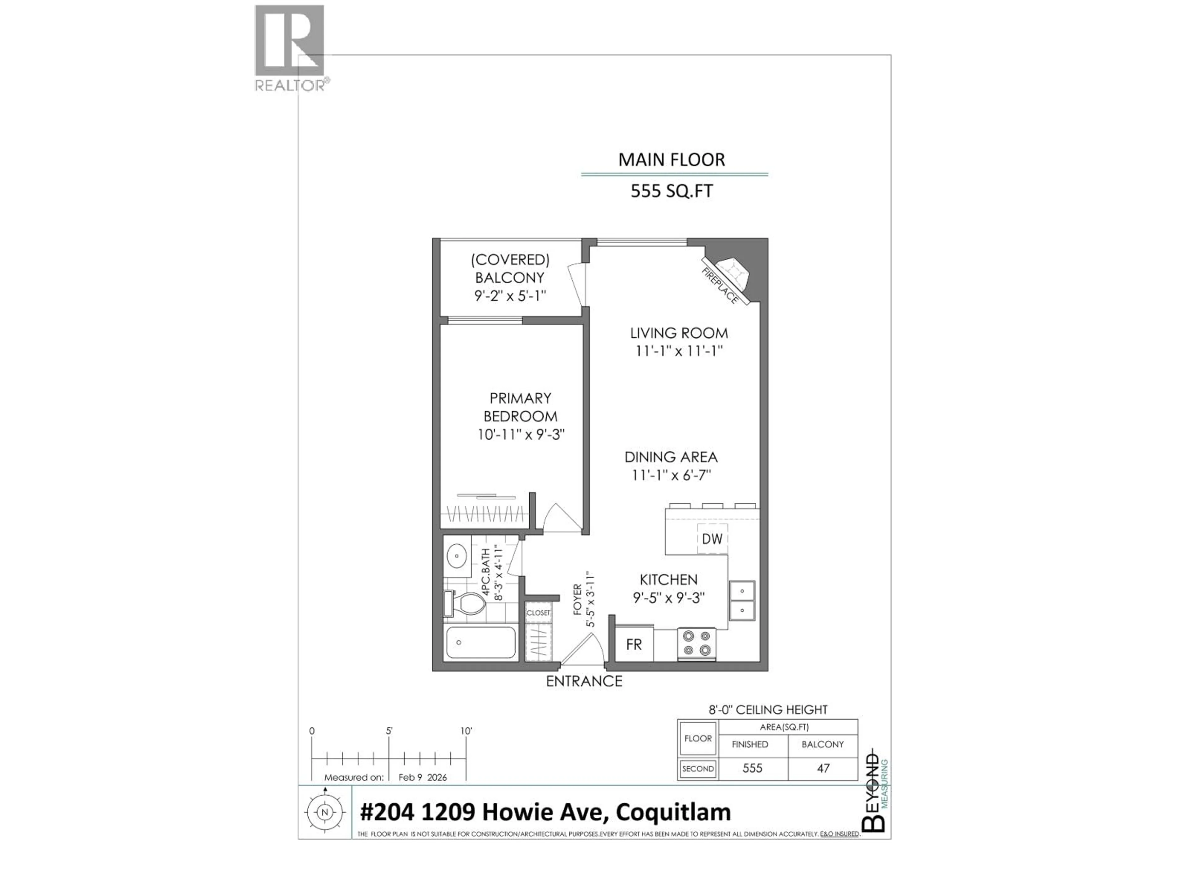 Floor plan for 204 - 1209 HOWIE AVENUE, Coquitlam British Columbia V3J1T9