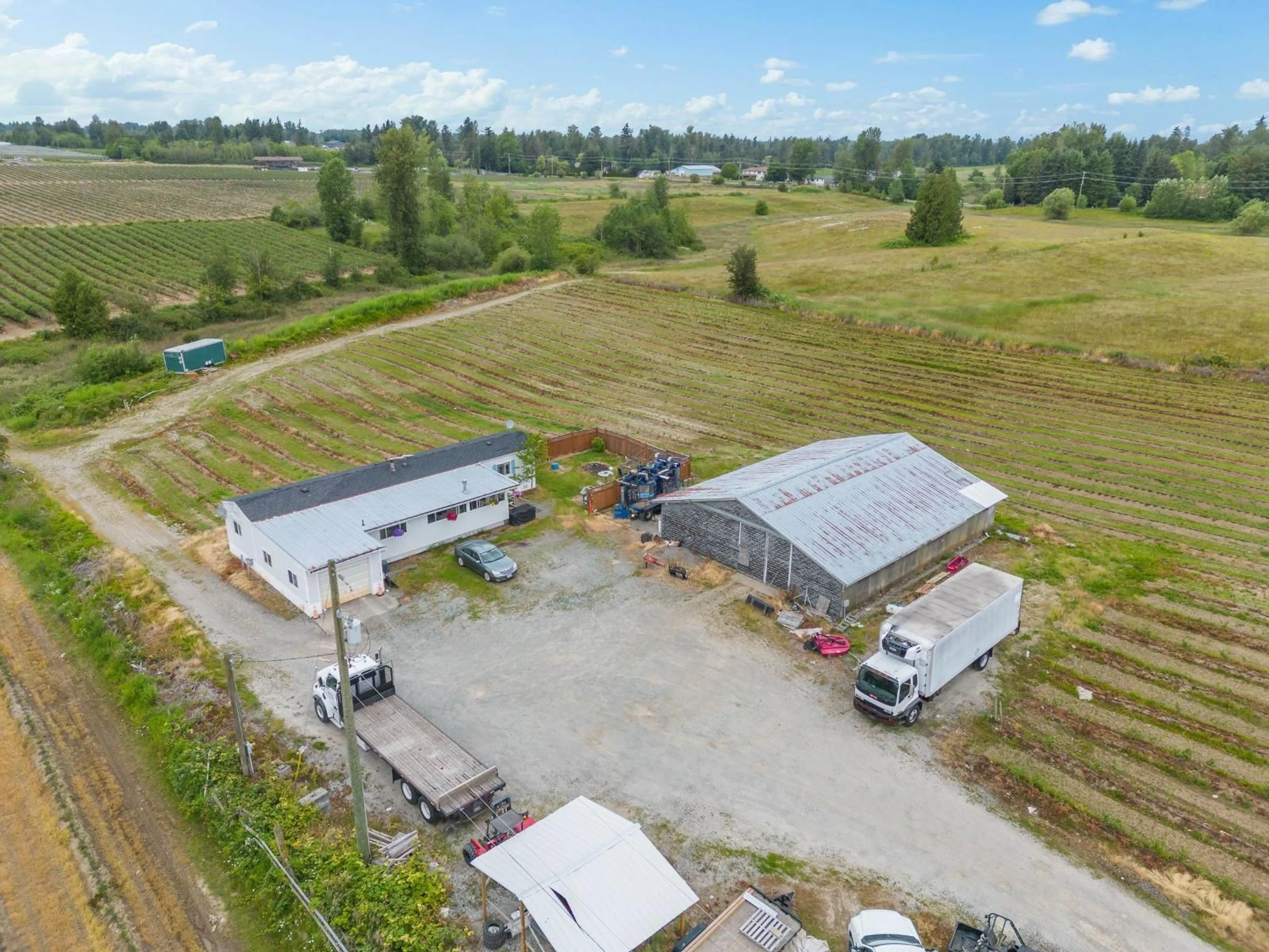 A pic from outside/outdoor area/front of a property/back of a property/a pic from drone, building for 3811 LEFEUVRE ROAD, Abbotsford British Columbia V4X1N6