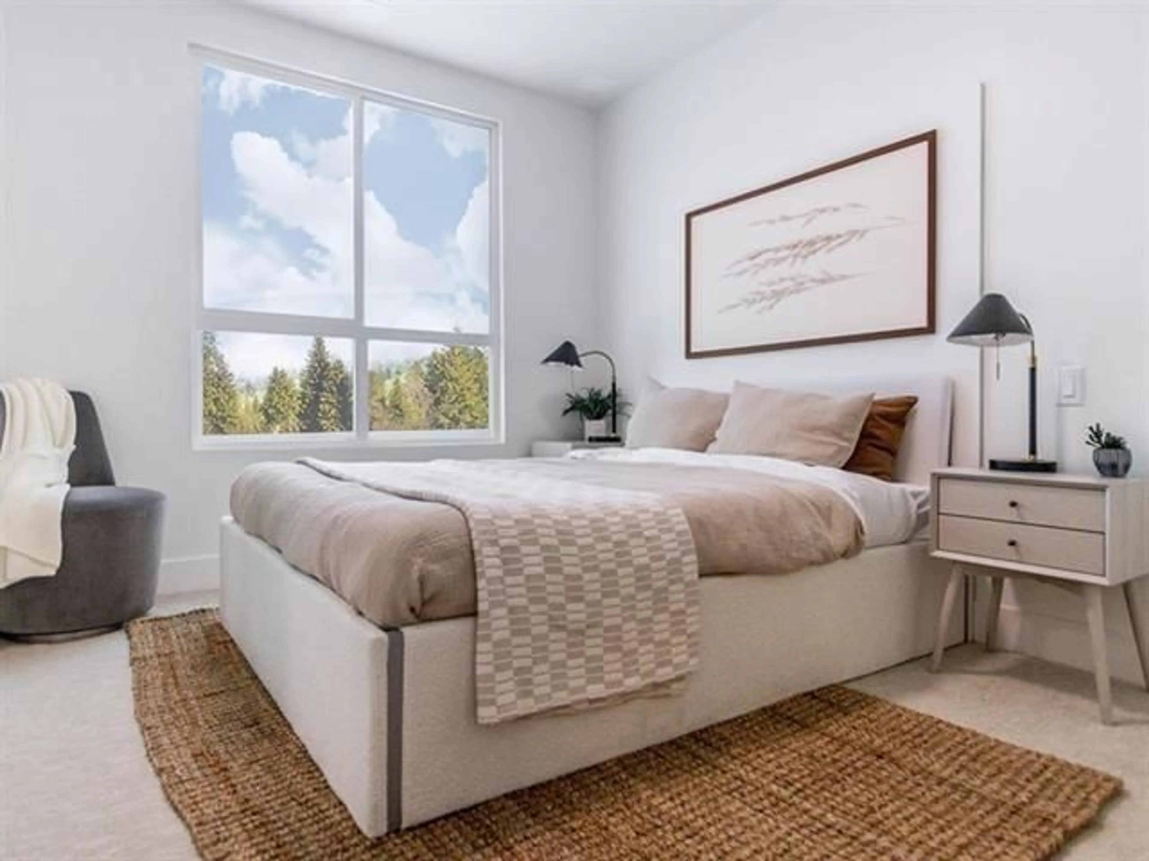 Bedroom with bed, carpet floor for 417 - 20769 FRASER HIGHWAY, Langley British Columbia V3A4S9